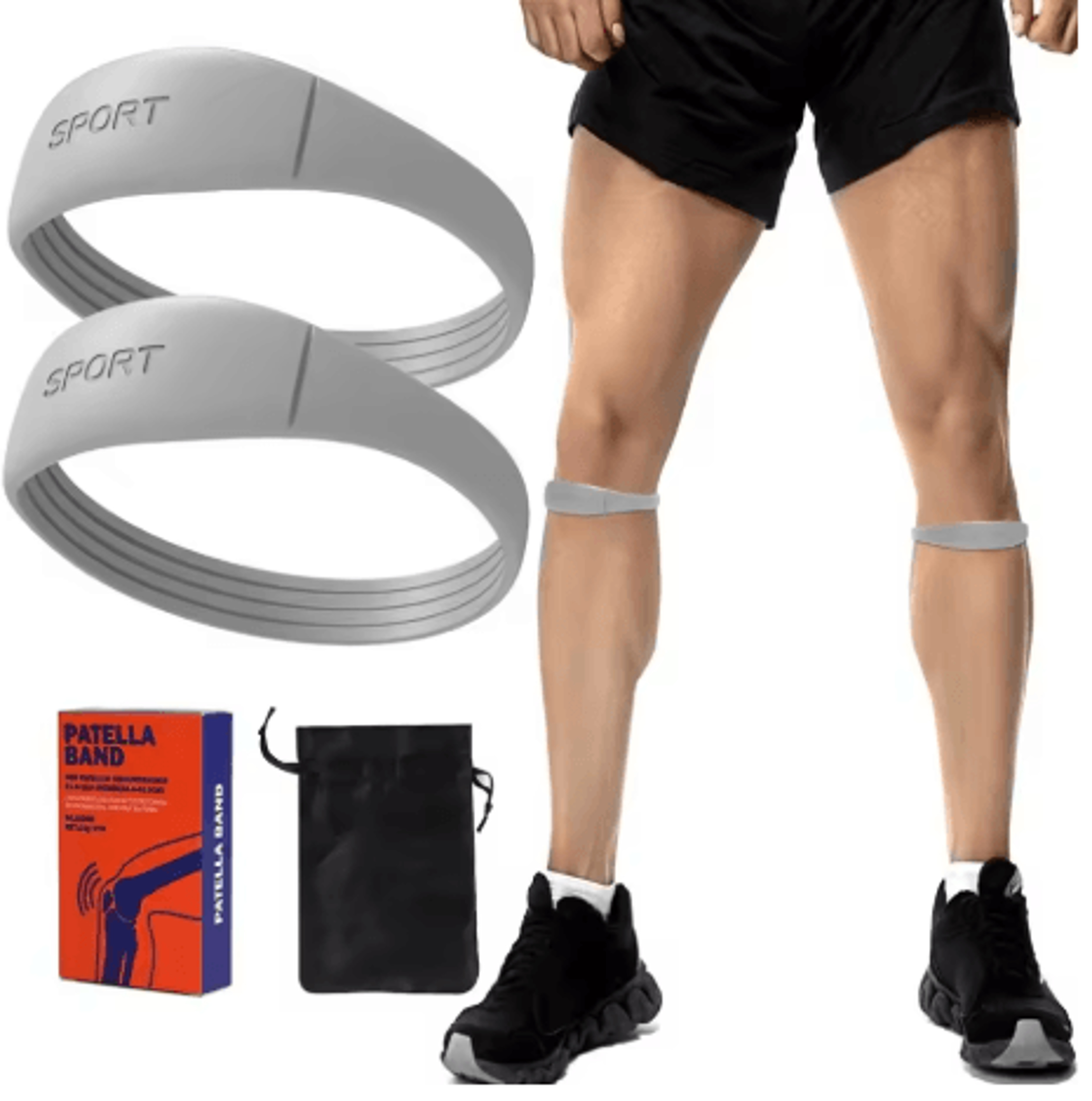 silicone patella tendon knee strap highly elastic adjustable knee support for targeted protection