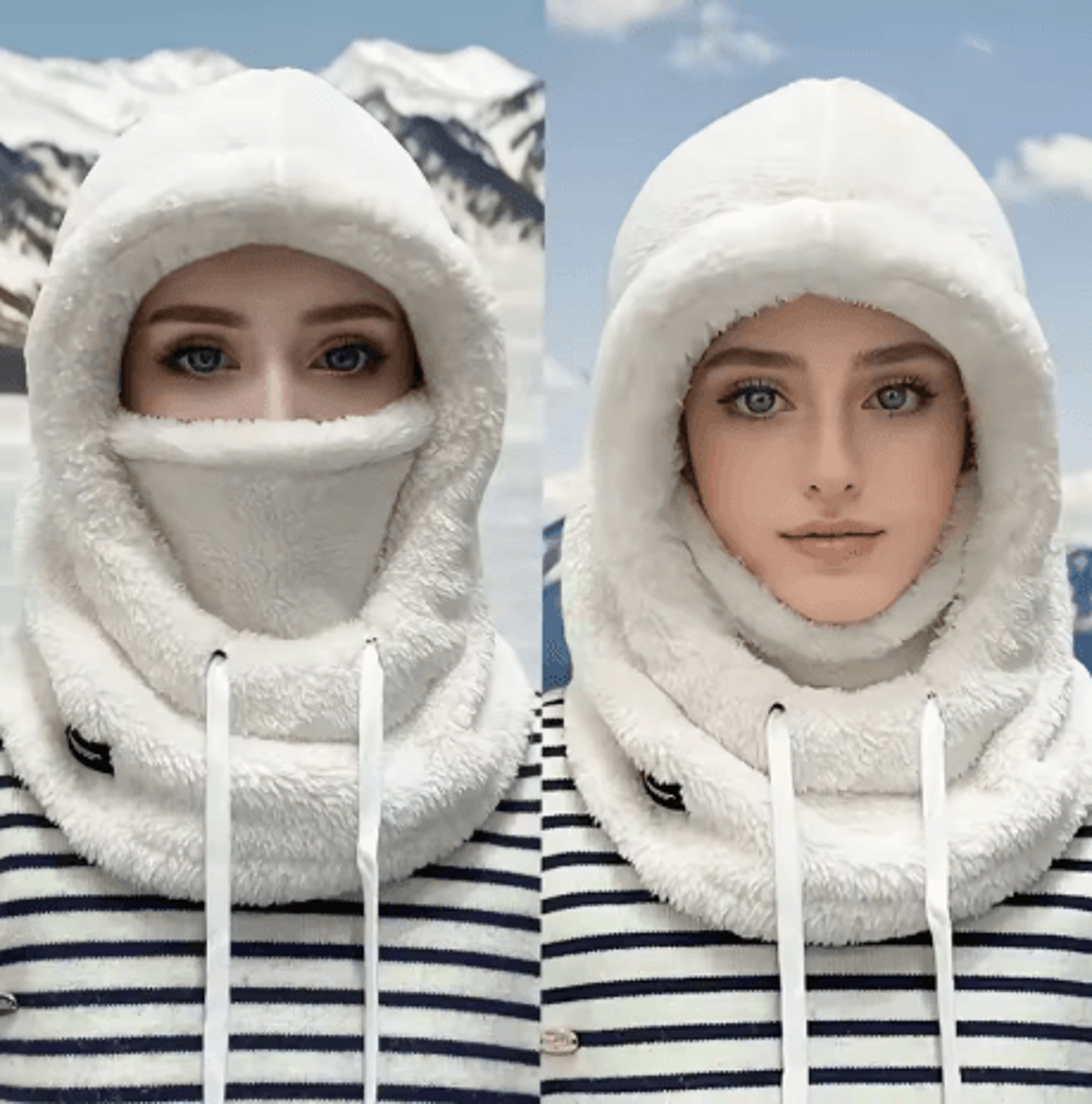 winter thermal balaclava ski hood windproof polar fleece face and neck cover for cycling and motorcycle 1and 2 pcs
