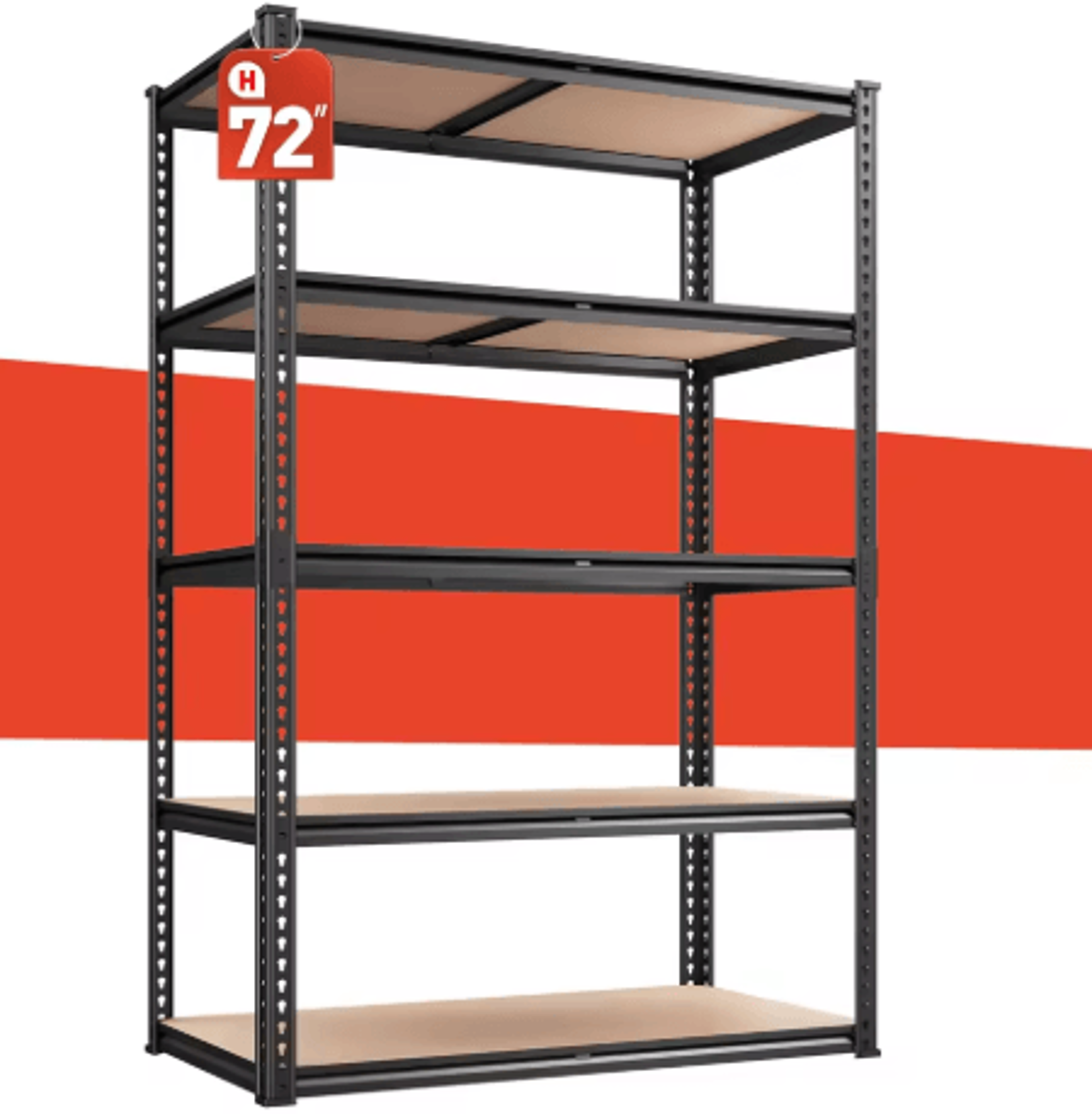 5 tier heavy duty garage shelving unit 2000lbs industrial storage rack matte black 72w x 36d x 16h