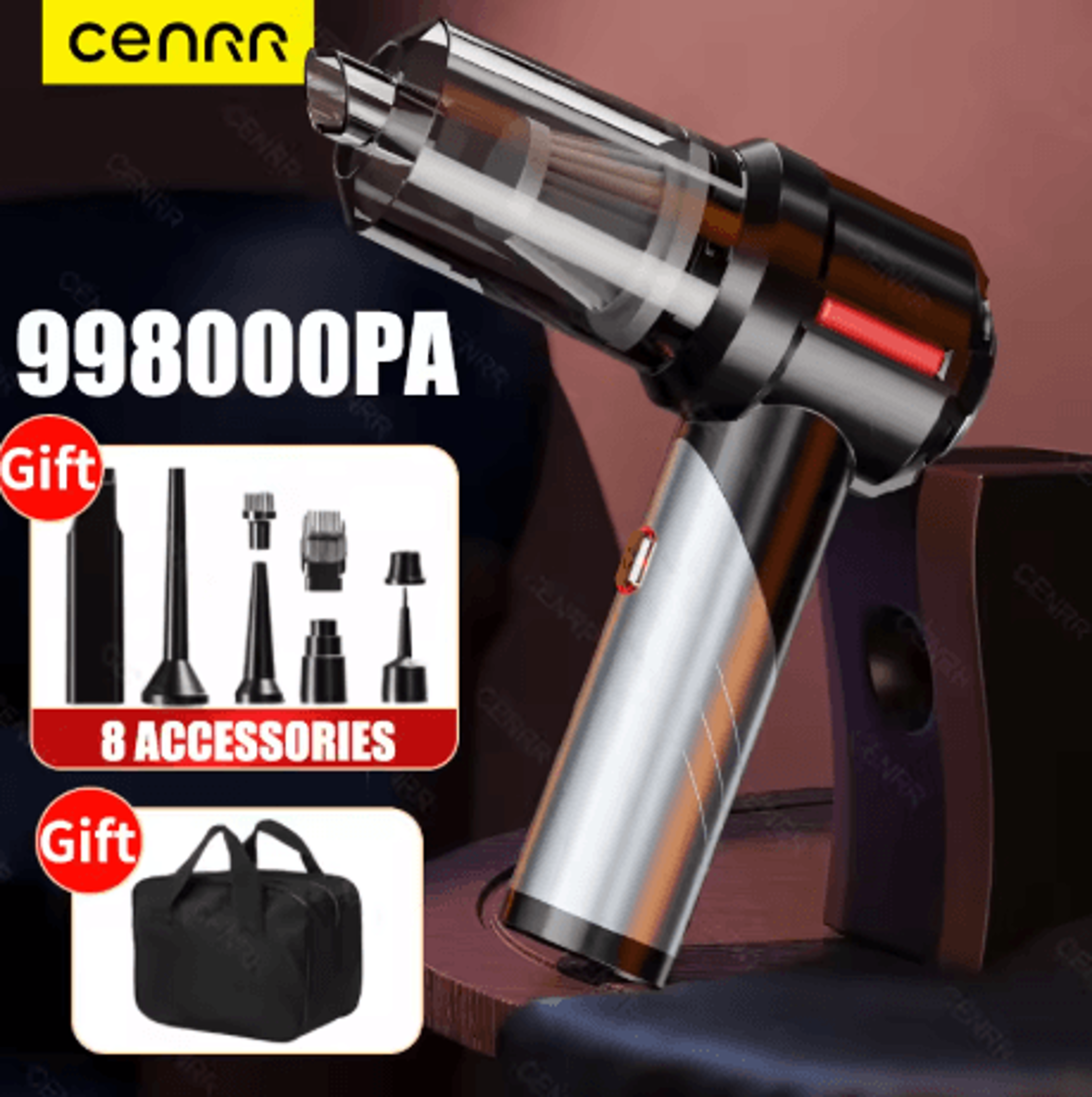 cenrr mini cordless car vacuum cleaner portable handheld wireless vacuum with strong suction