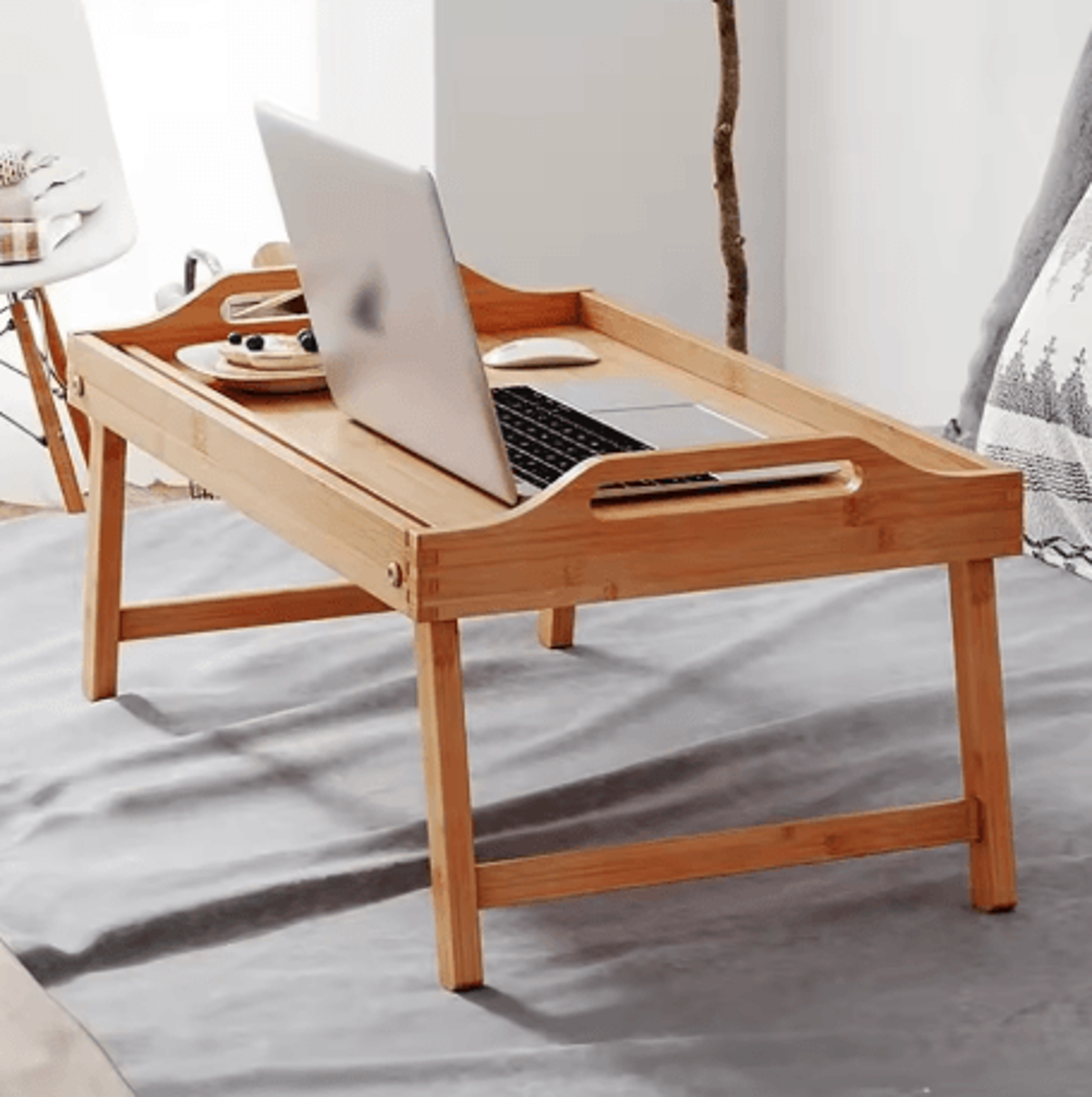 folding multifunctional bed tray table breakfast dessert and laptop desk with reading rack