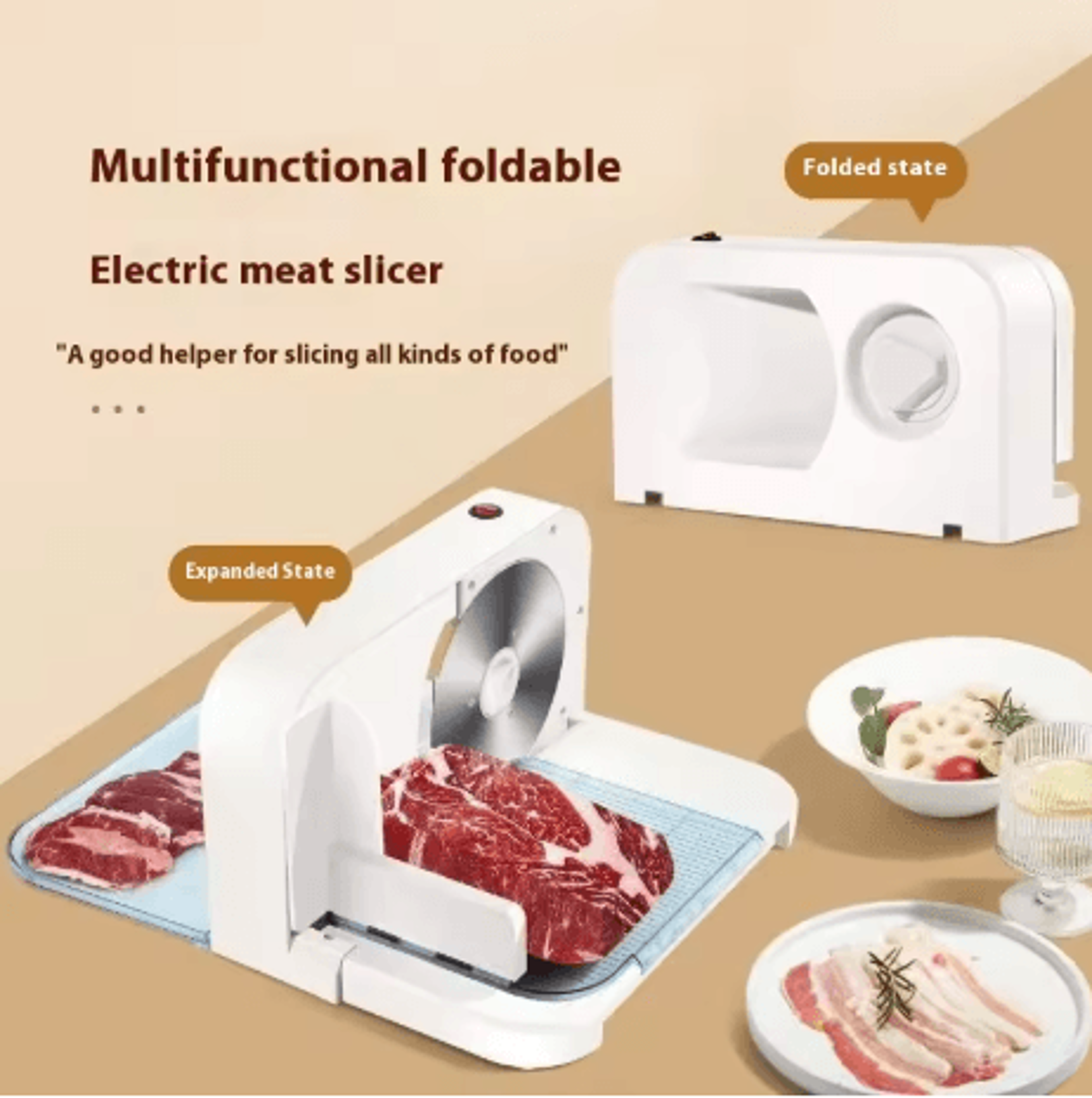 electric lamb roll meat slicer compact household and commercial beef slicing machine