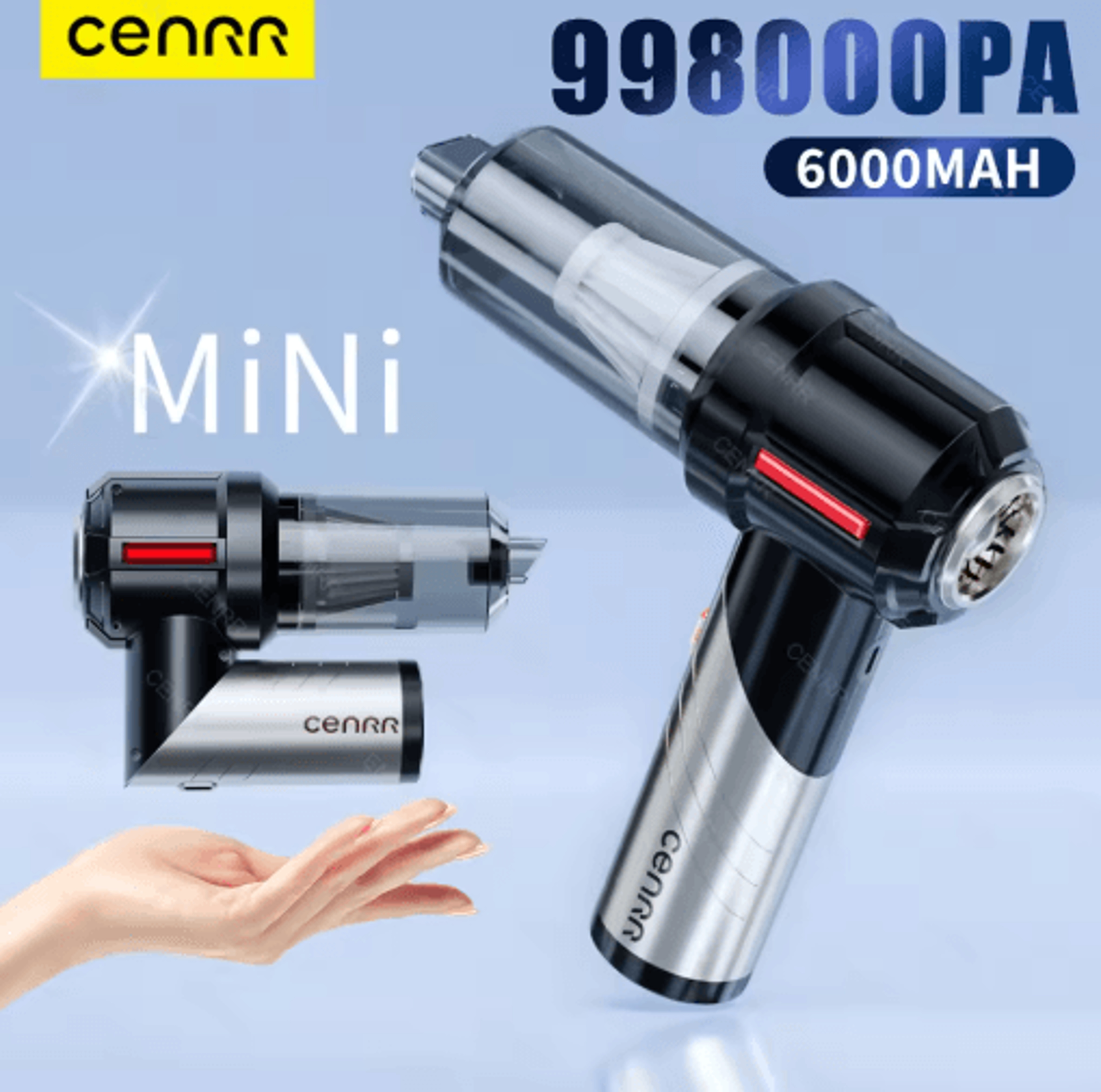 cenrr 998000pa cordless car vacuum cleaner portable handheld wireless vacuum with strong suction