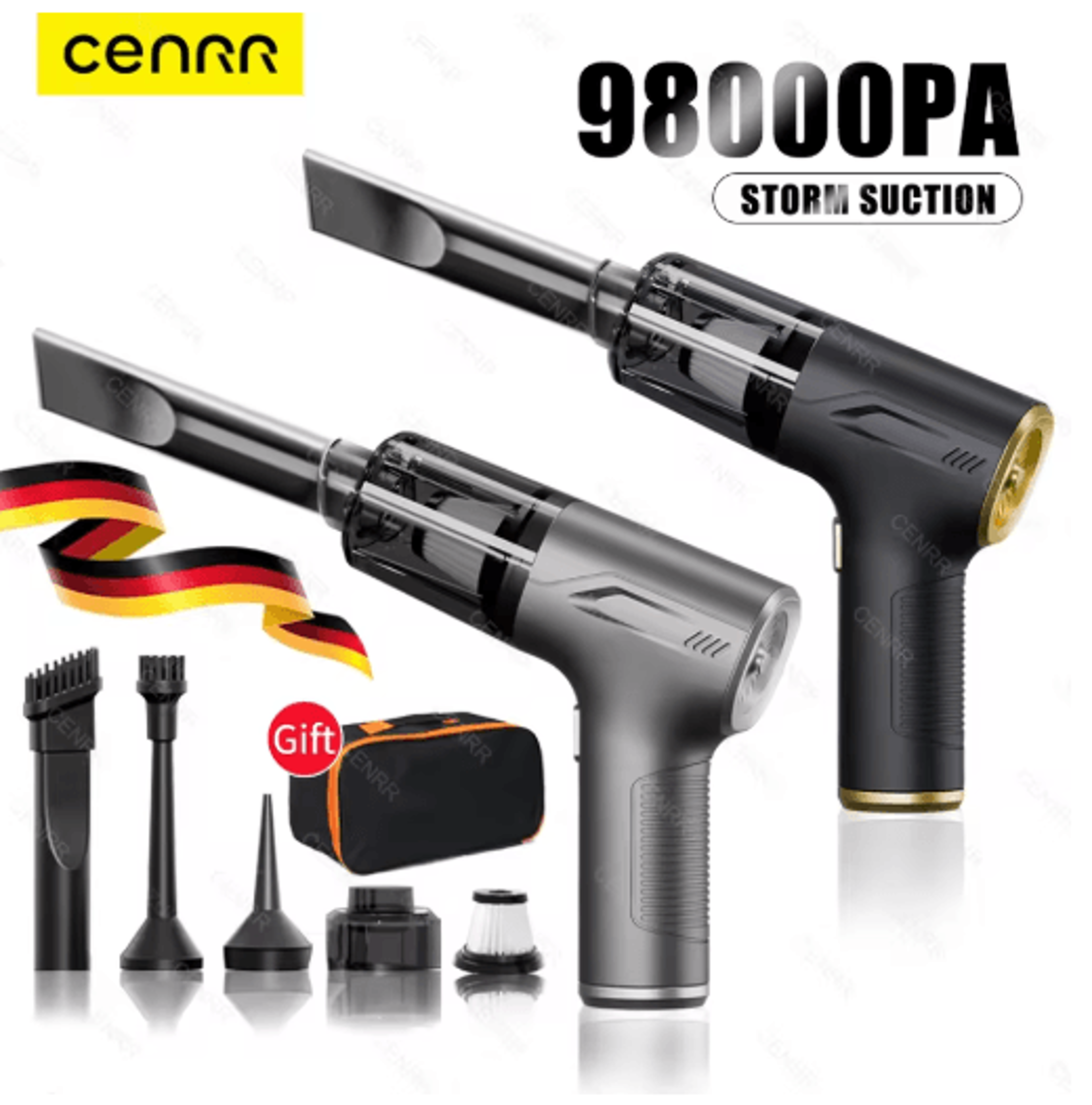 cenrr 98000pa mini cordless car vacuum cleaner powerful handheld wireless portable cleaner