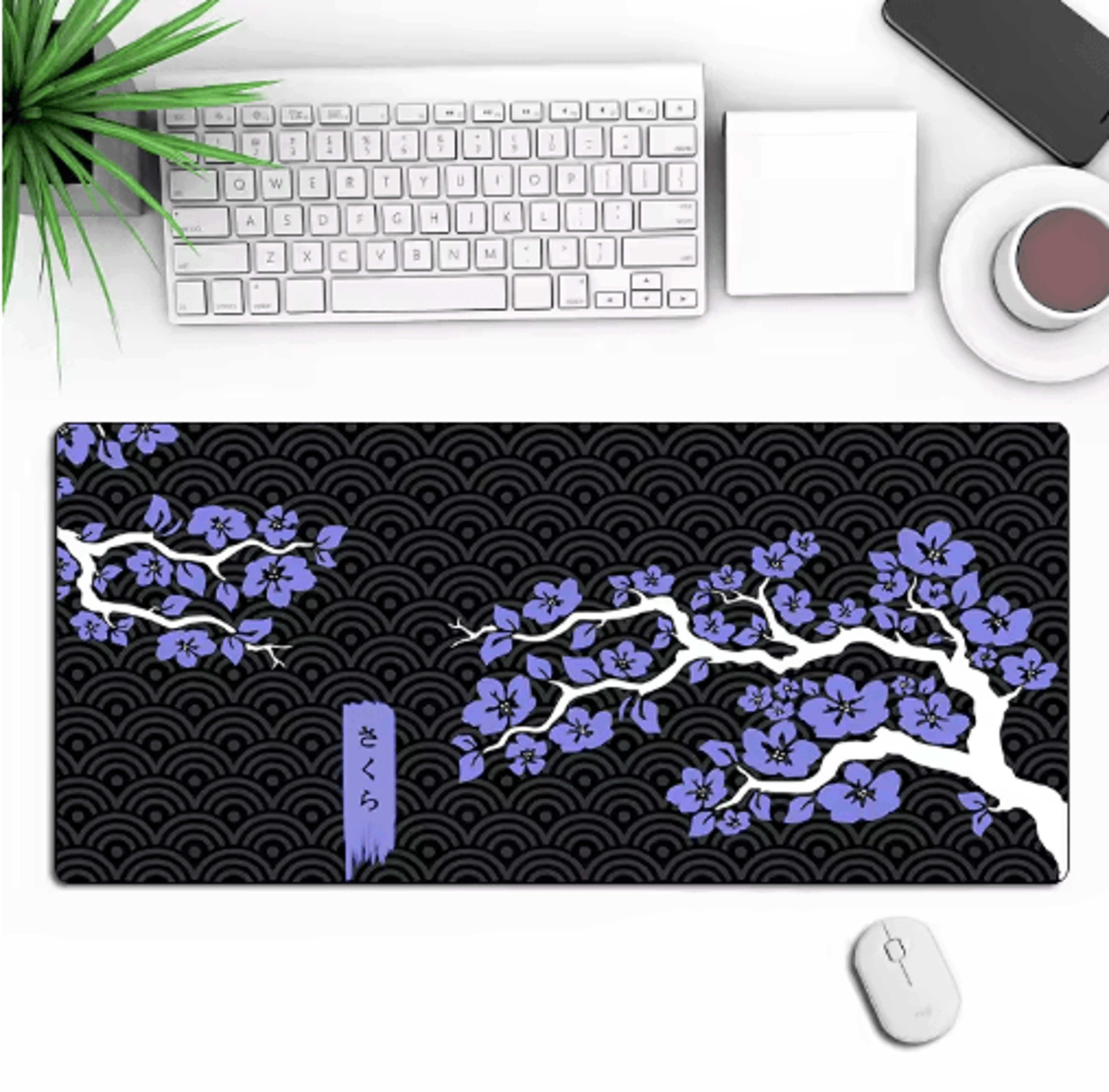 sakura xxl gaming mouse pad purple cherry blossom xxxl desk mat 90x40cm for keyboard and mouse