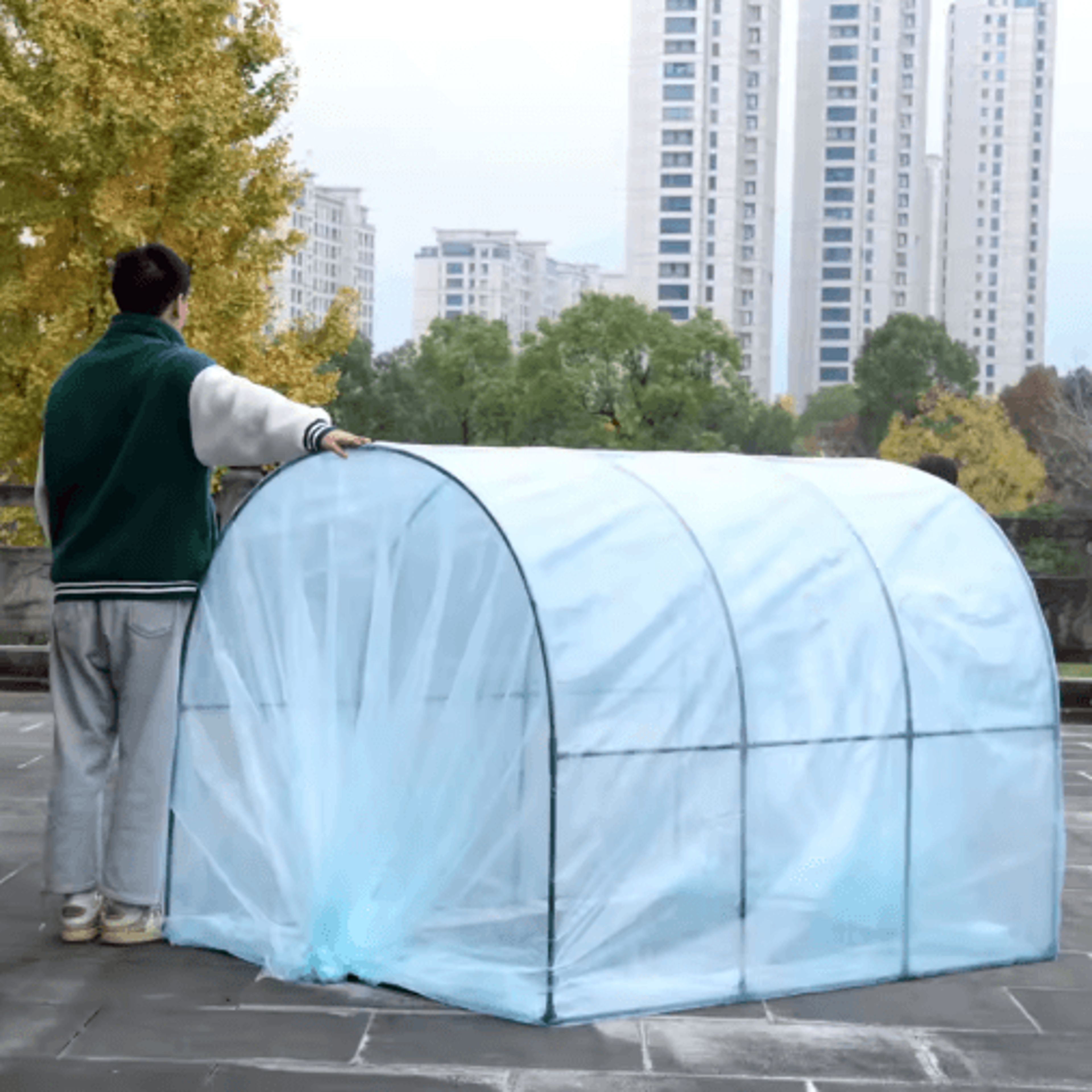 arched outdoor greenhouse winter warm insulated plant house for balcony courtyard and vegetable frost protection