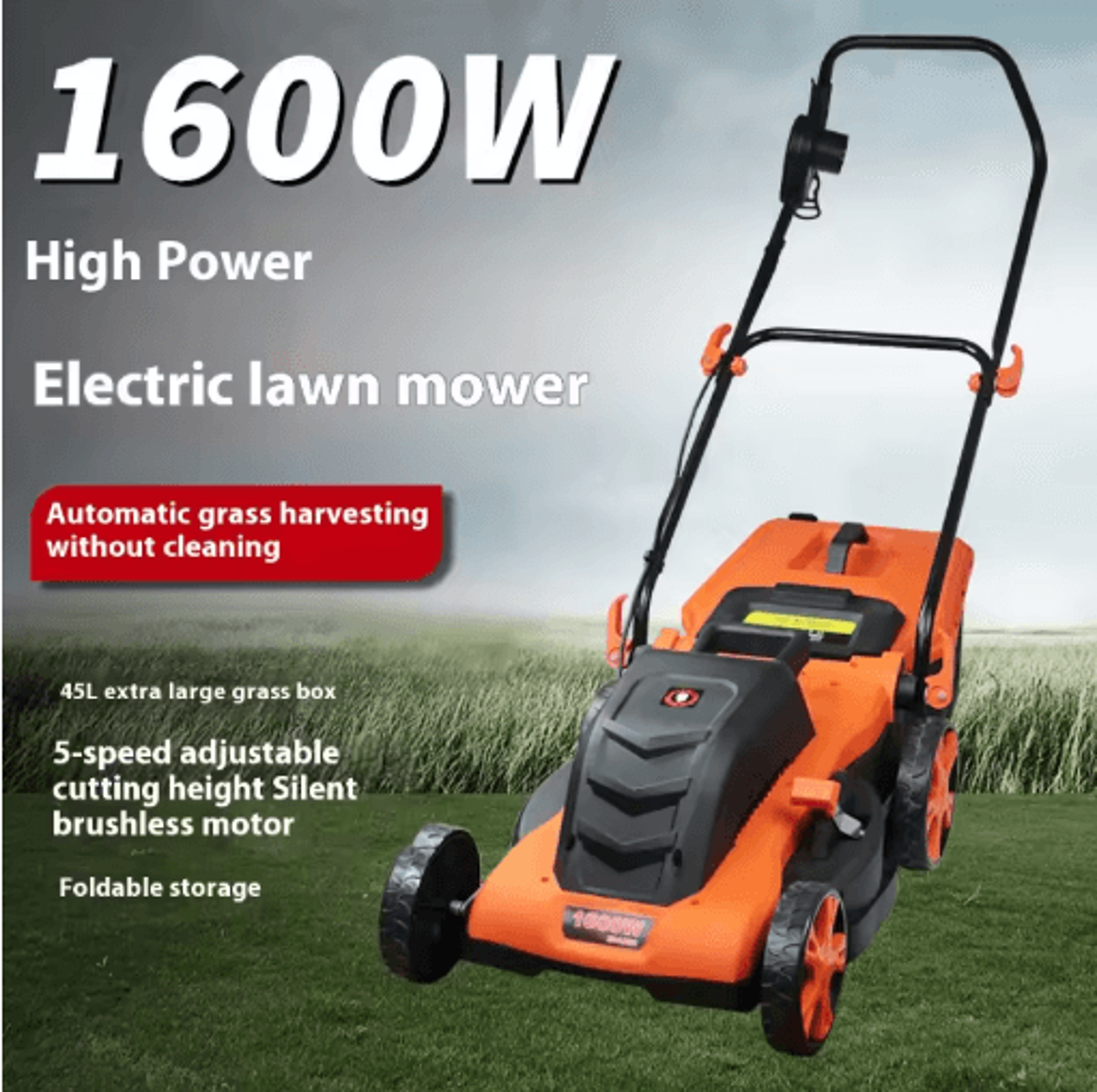 high power lithium battery electric lawn mower silent hand pushed grass trimmer for garden and courtyard