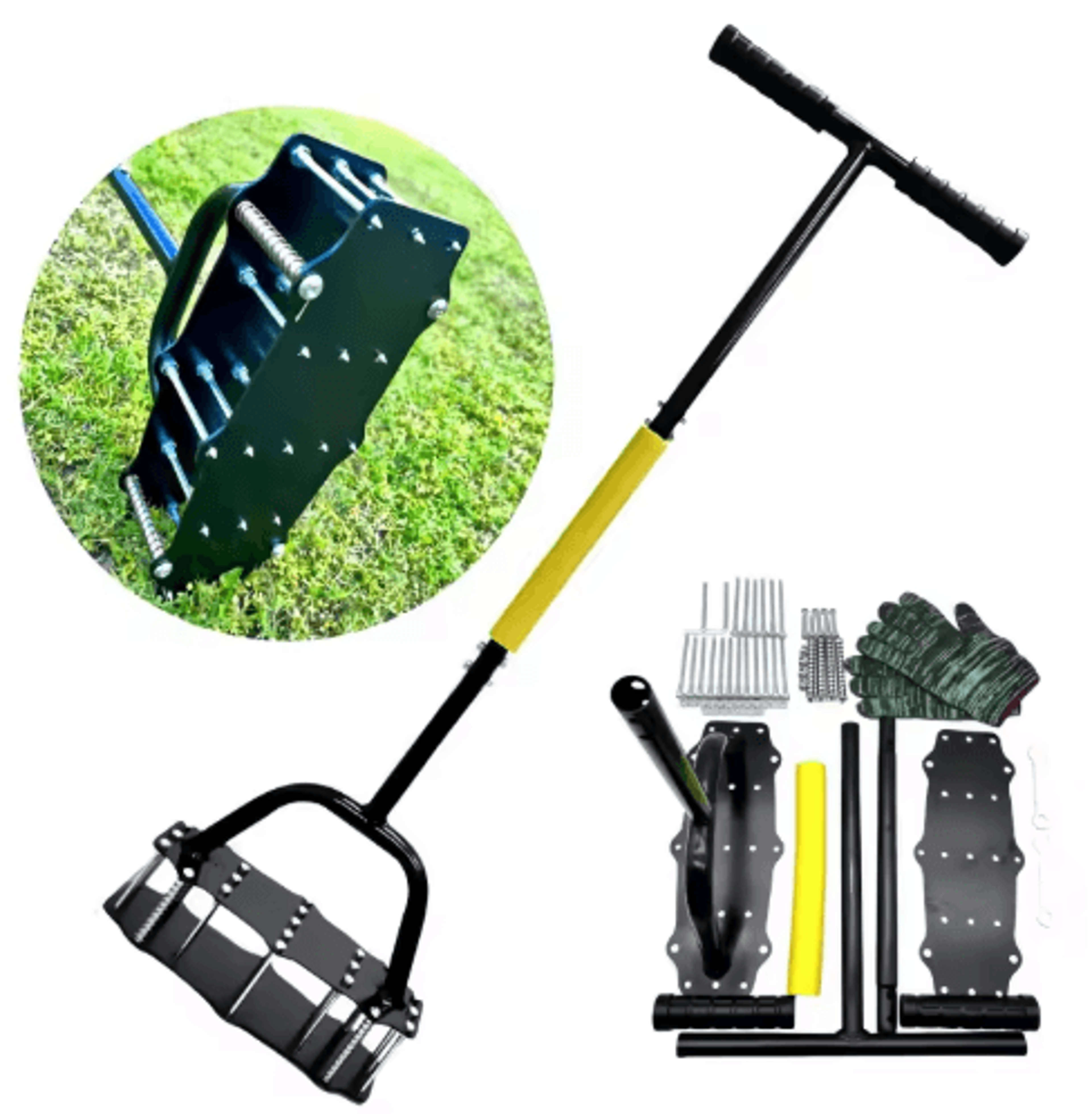 standing garden soil looser spring type labor saving lawn and orchard hole puncher