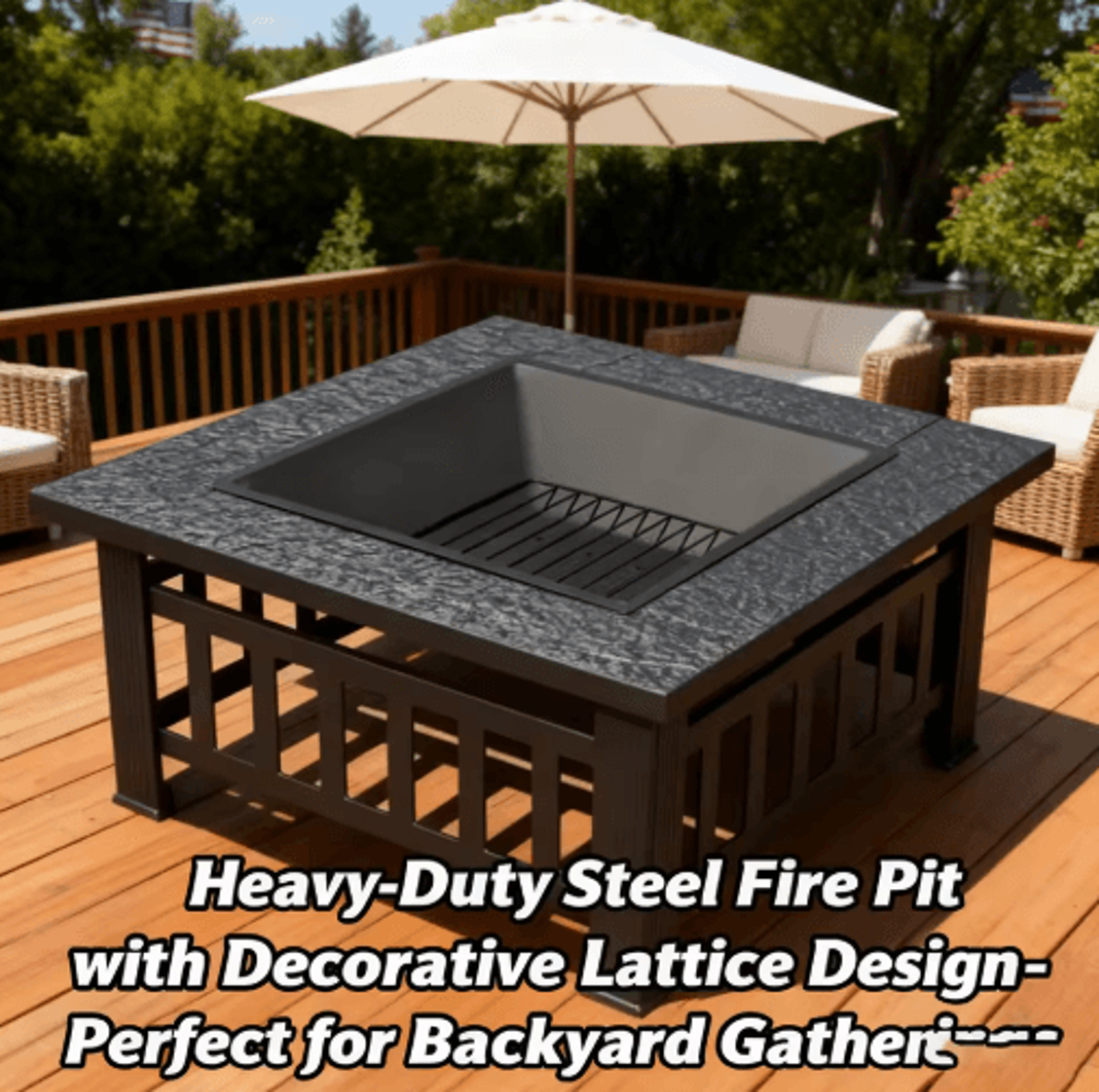 outdoor stove grill set tea brewing and barbecue heating table with grill rack