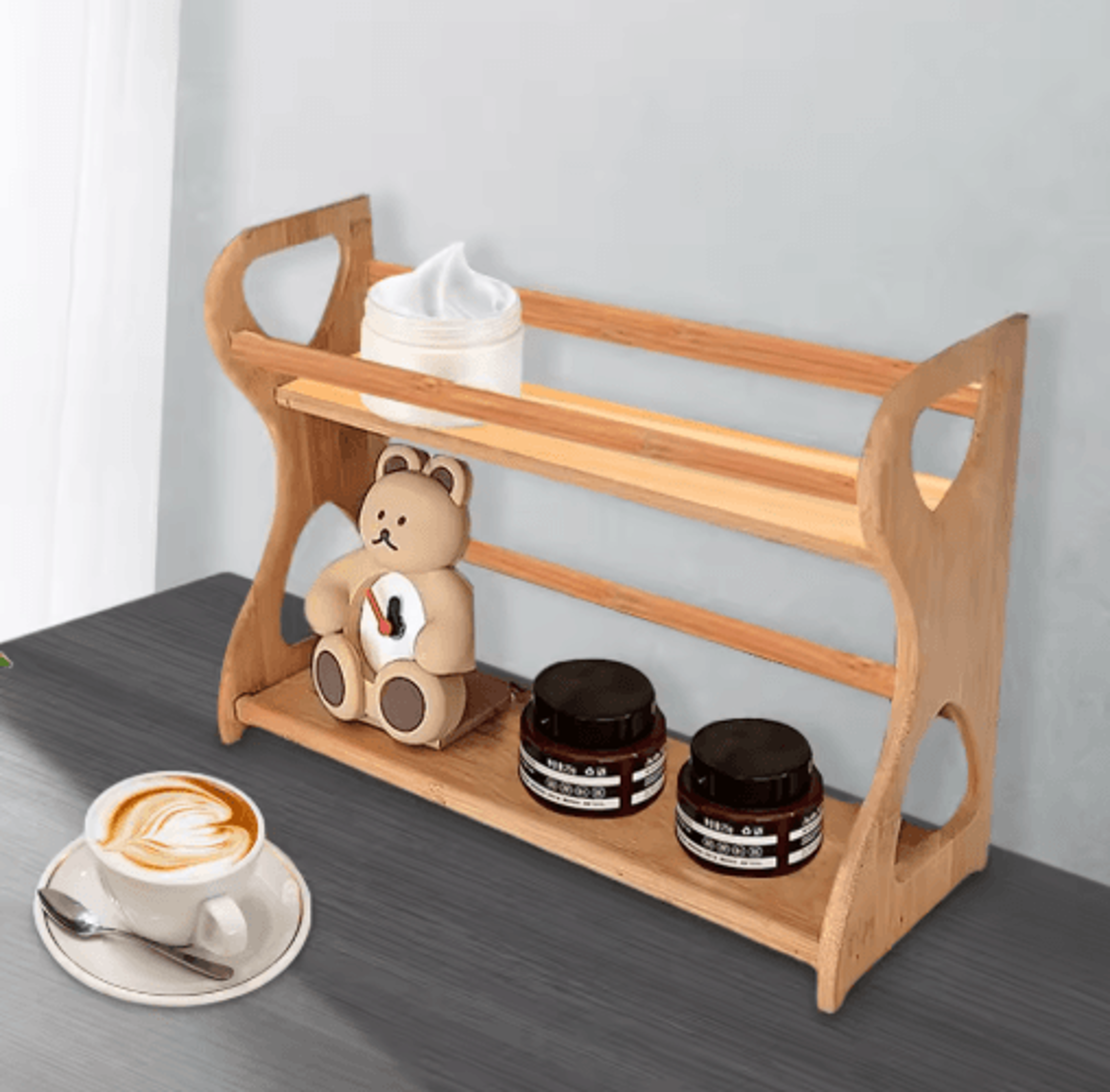 bamboo multi functional spice rack and organizer kitchen bathroom and home storage