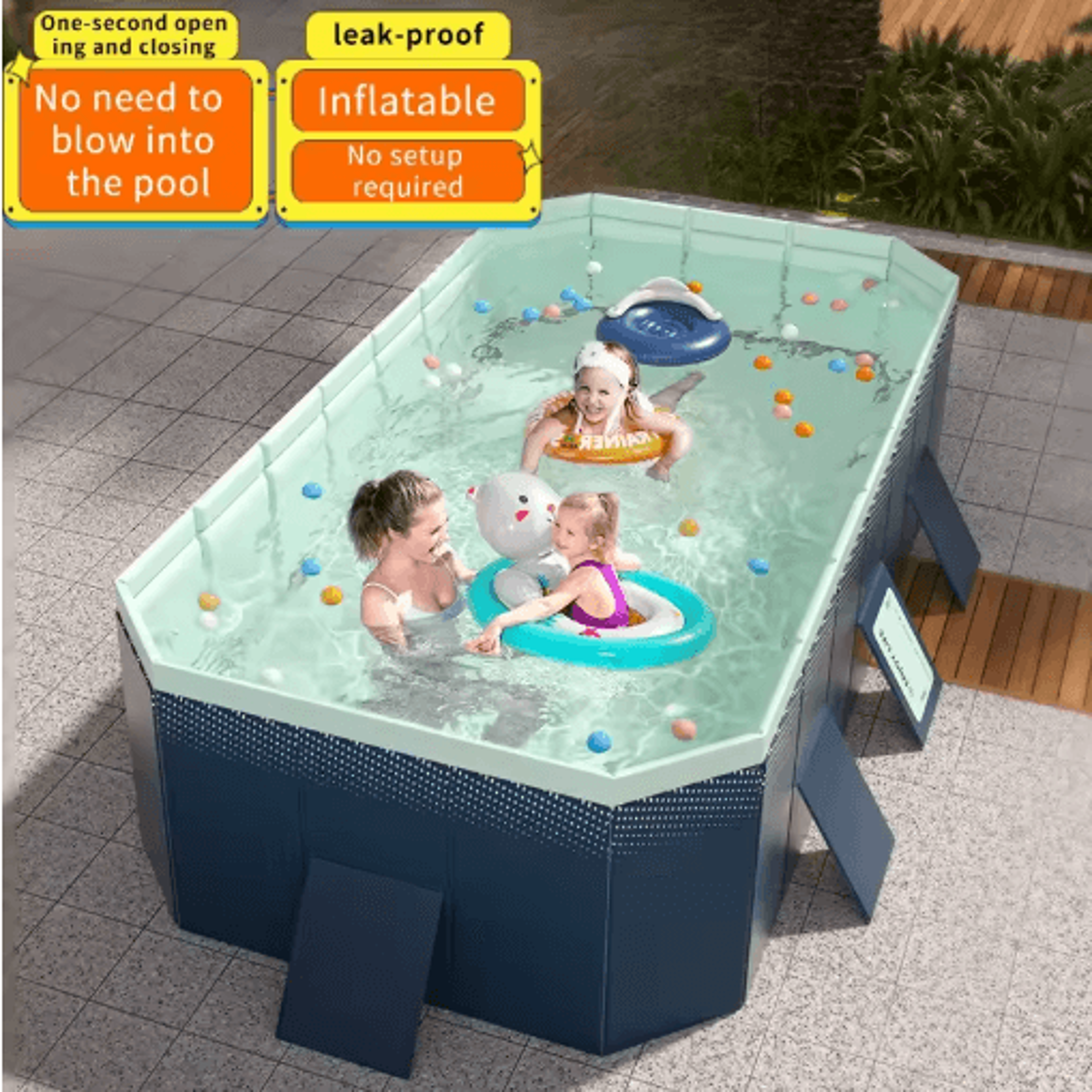 inflatable installation free swimming pool thickened wear resistant foldable bathtub