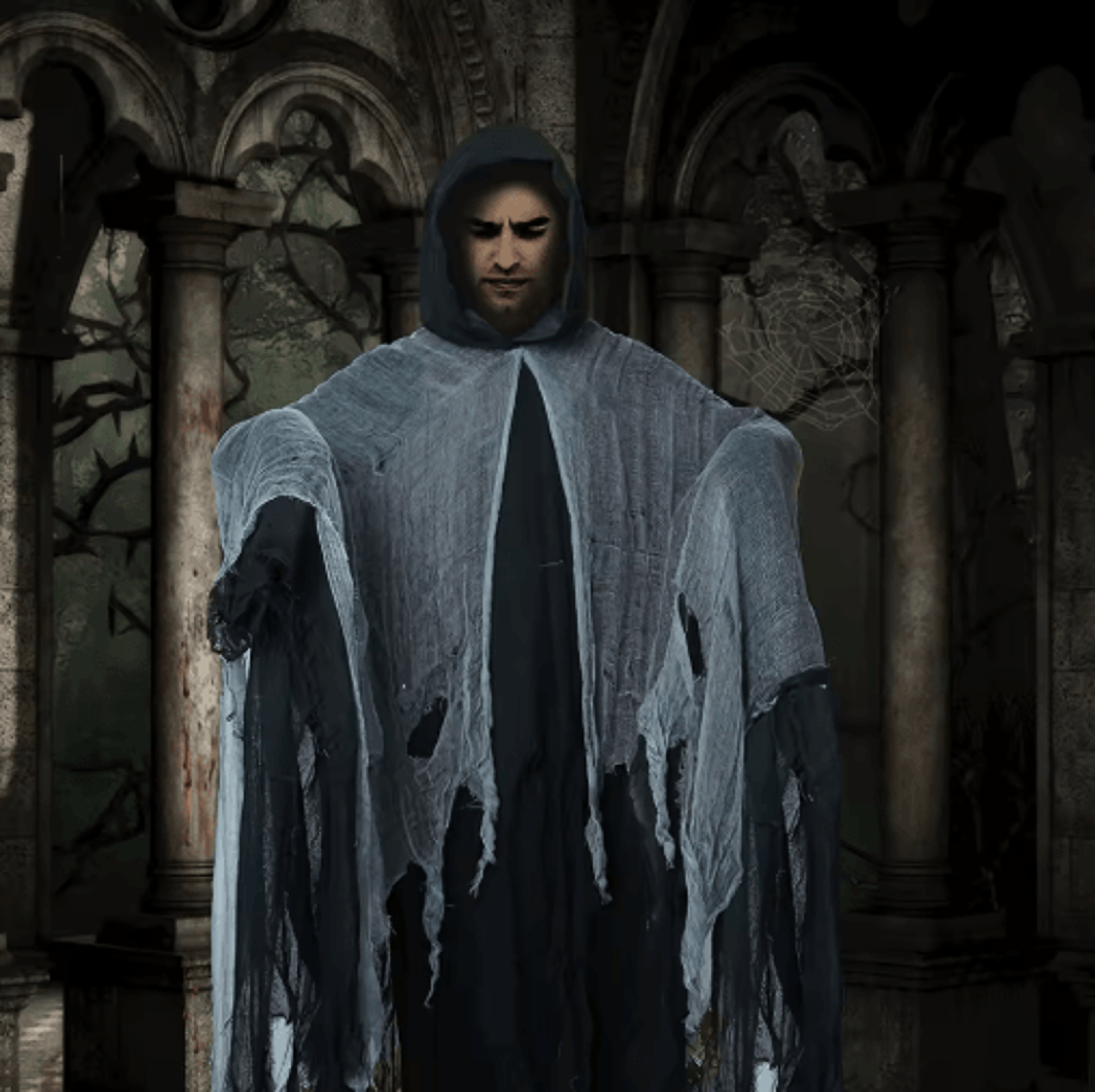 skeleton halloween cloak with hood realistic gothic costume accessory 1 pc