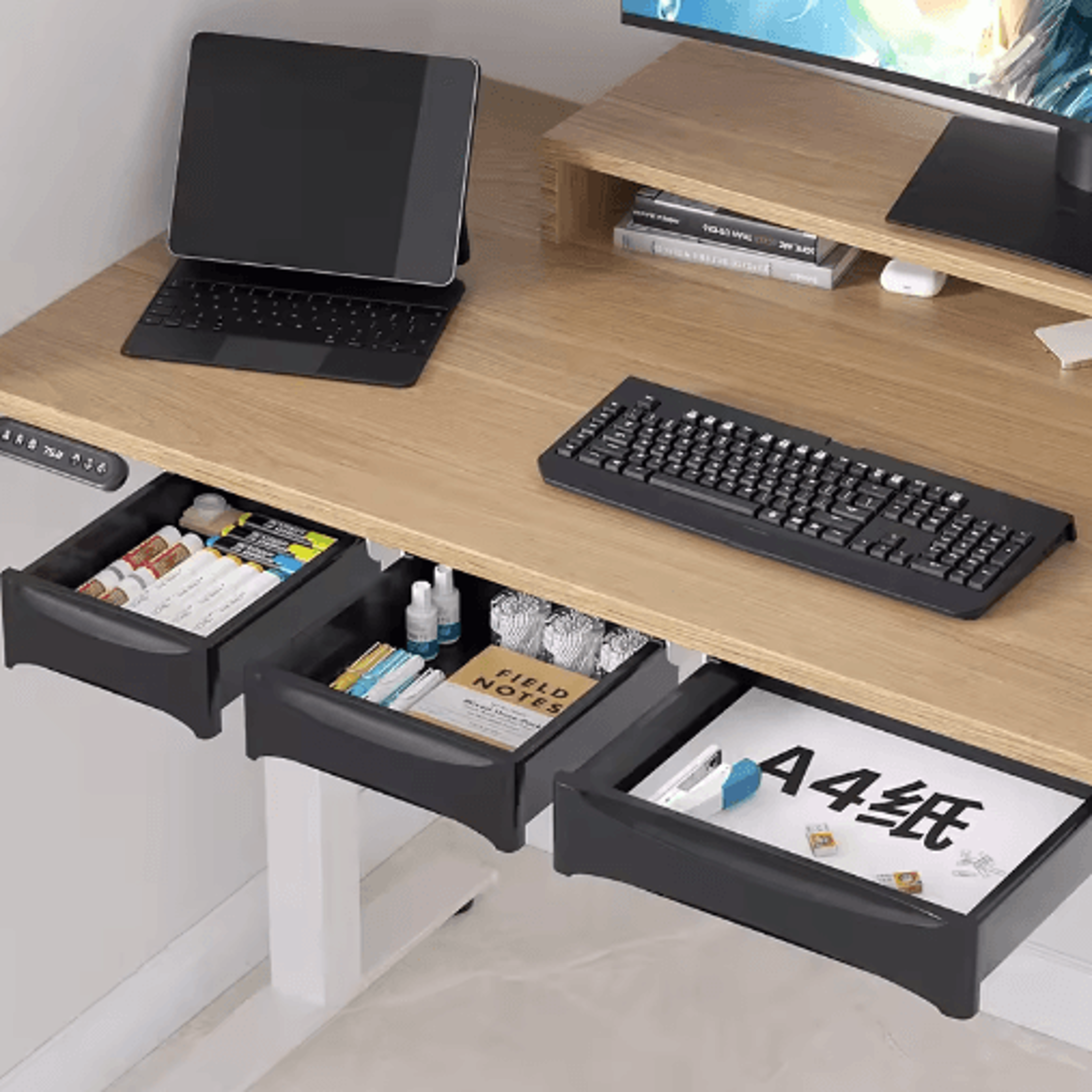 hidden under desk storage drawer no drill stationery organizer for home and office