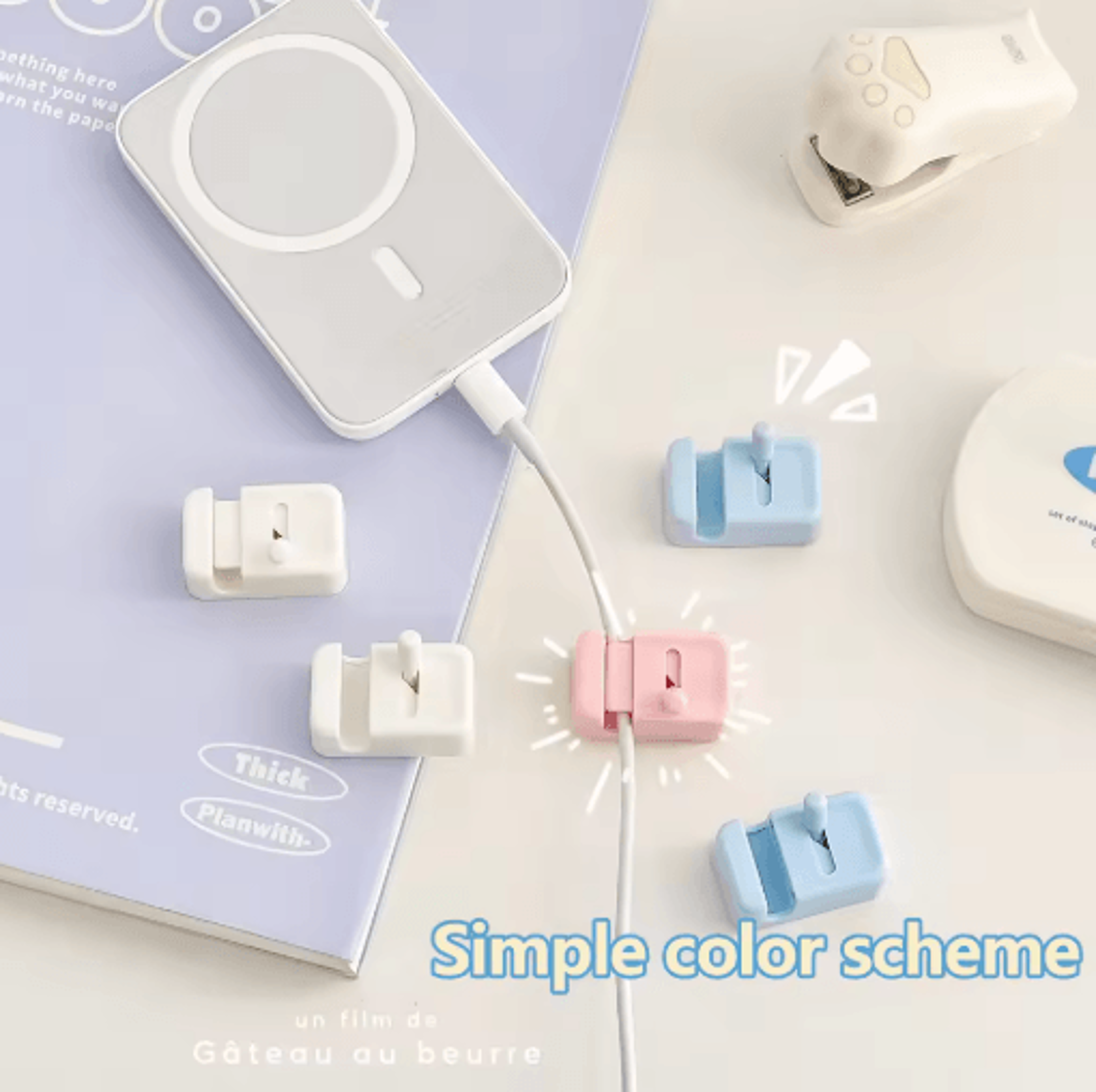 desktop cable organizer cable clips for charging cords data wires and desk management