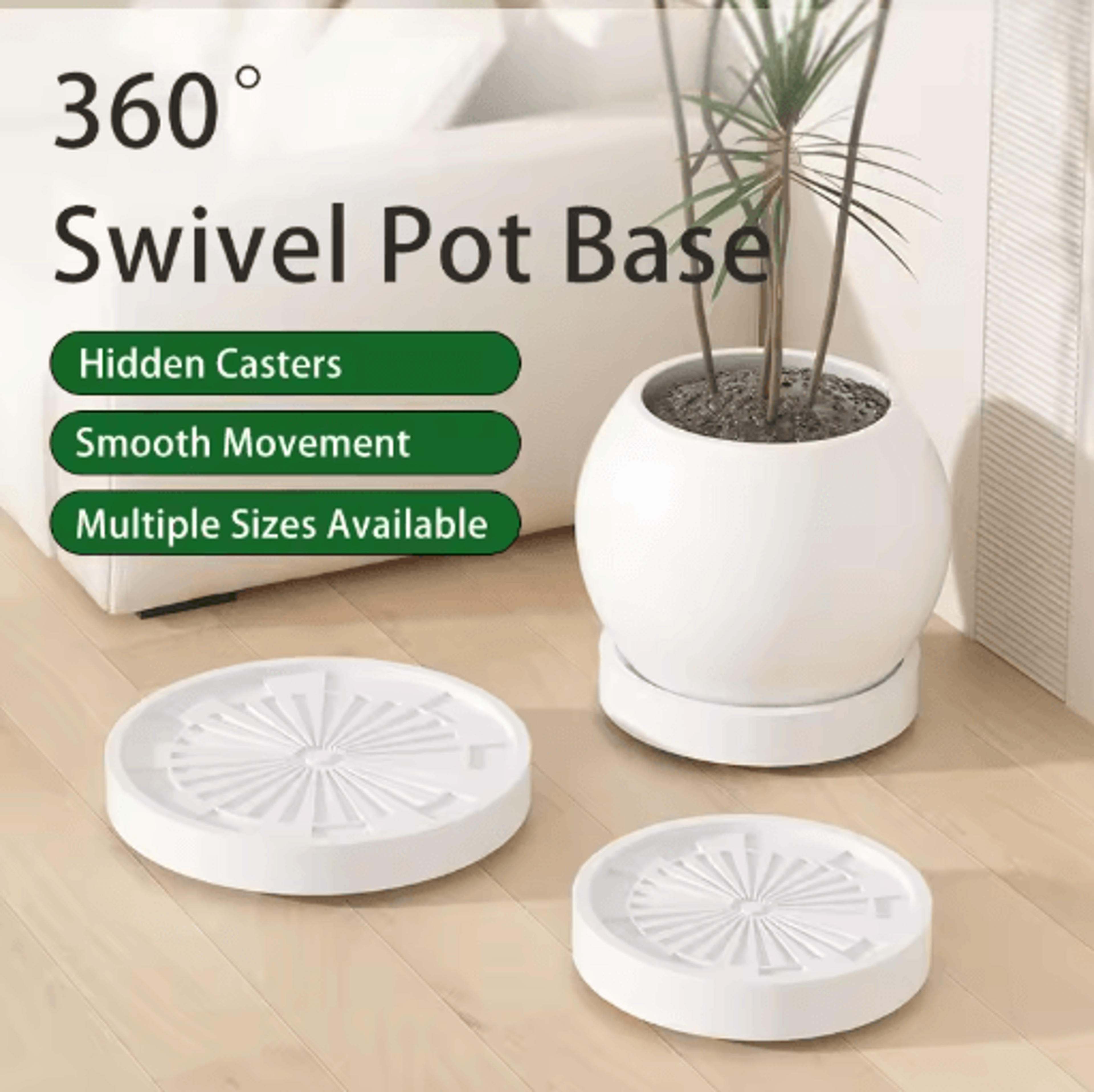 plastic universal wheel bracket roller movable base for easy flower pot movement
