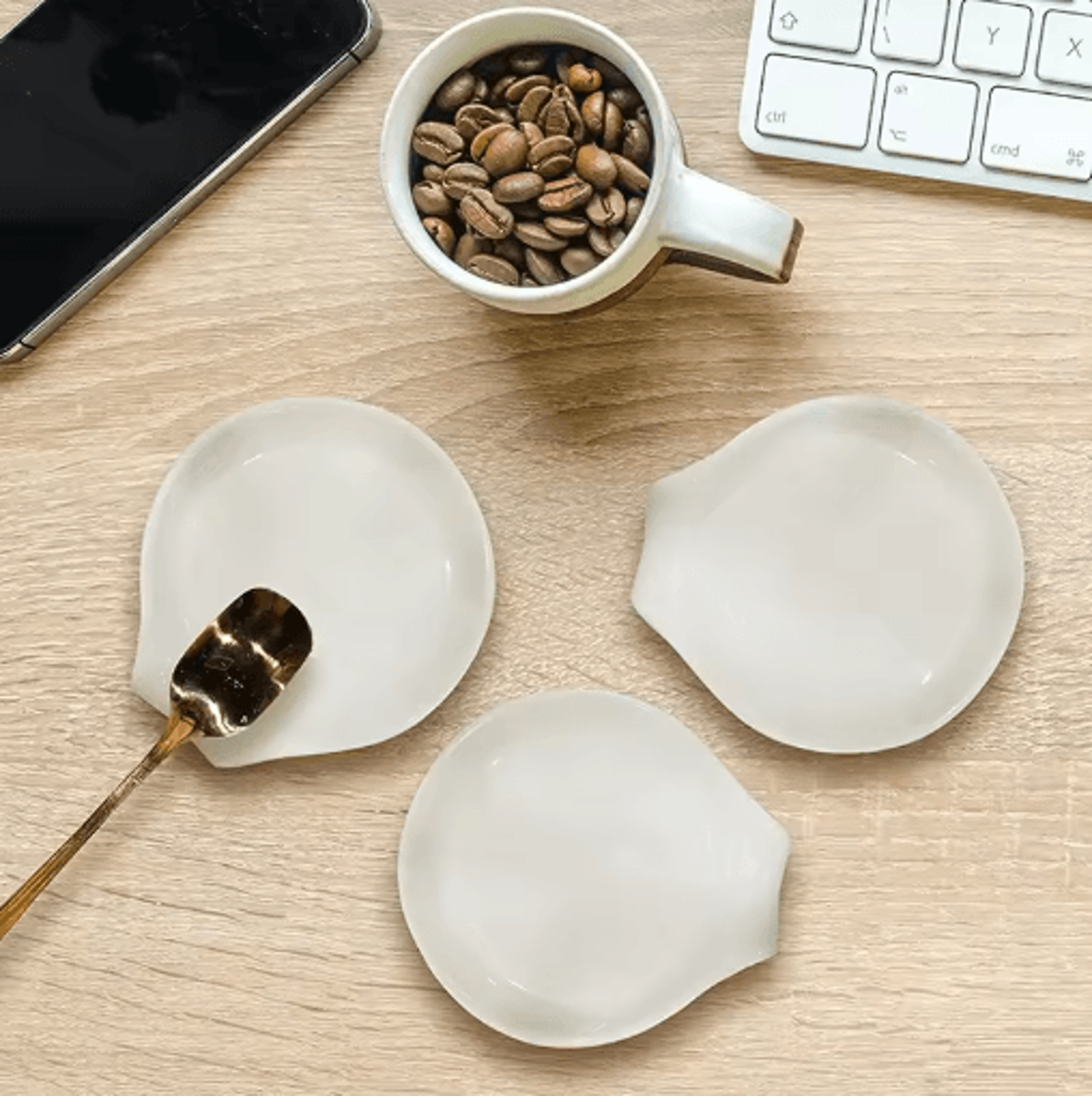 multipurpose ceramic spoon rest white spoon holder for kitchen and dining table