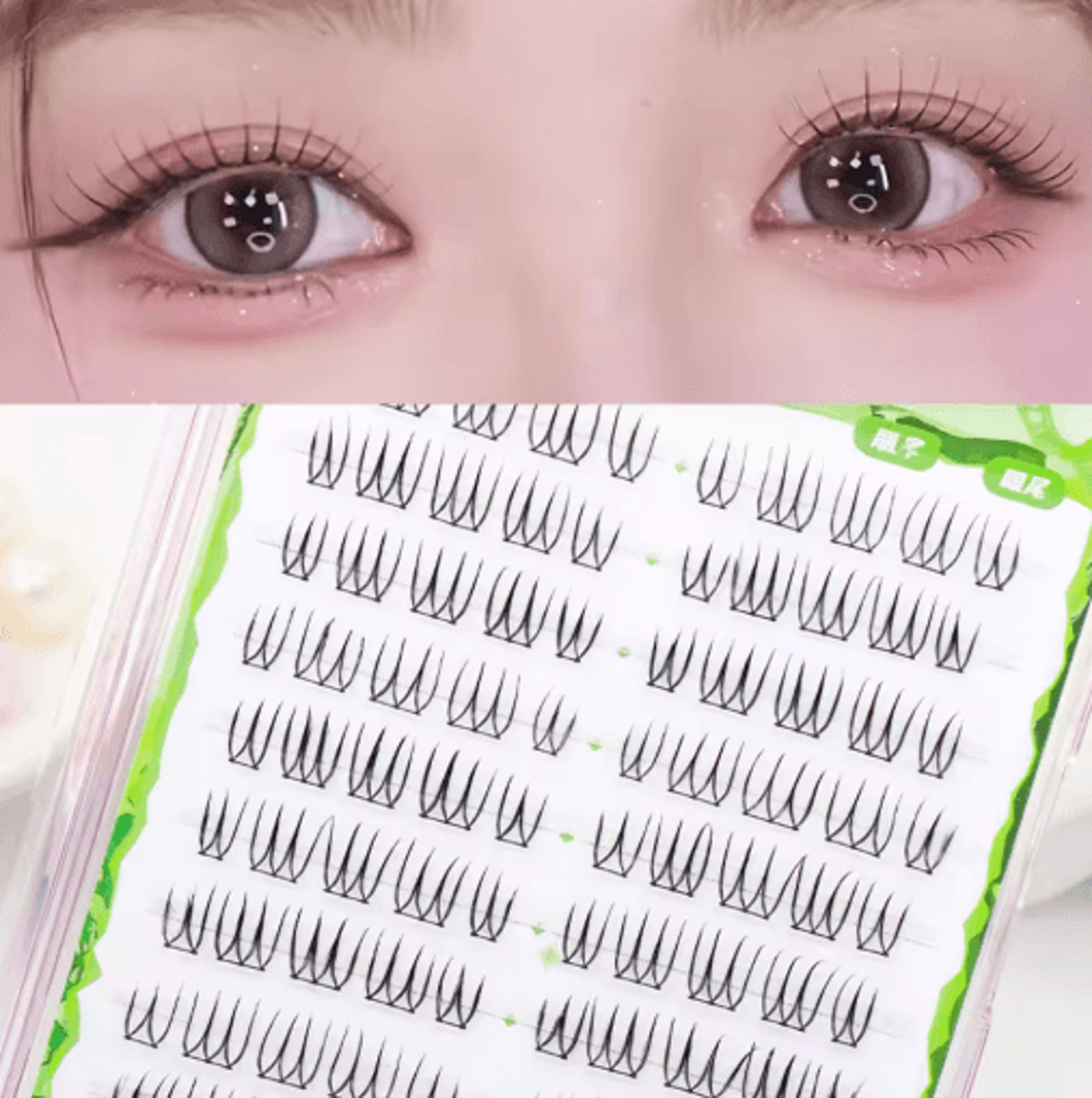 10 rows individual cluster eyelashes k pop korean style natural false lash extensions 7 to 11mm