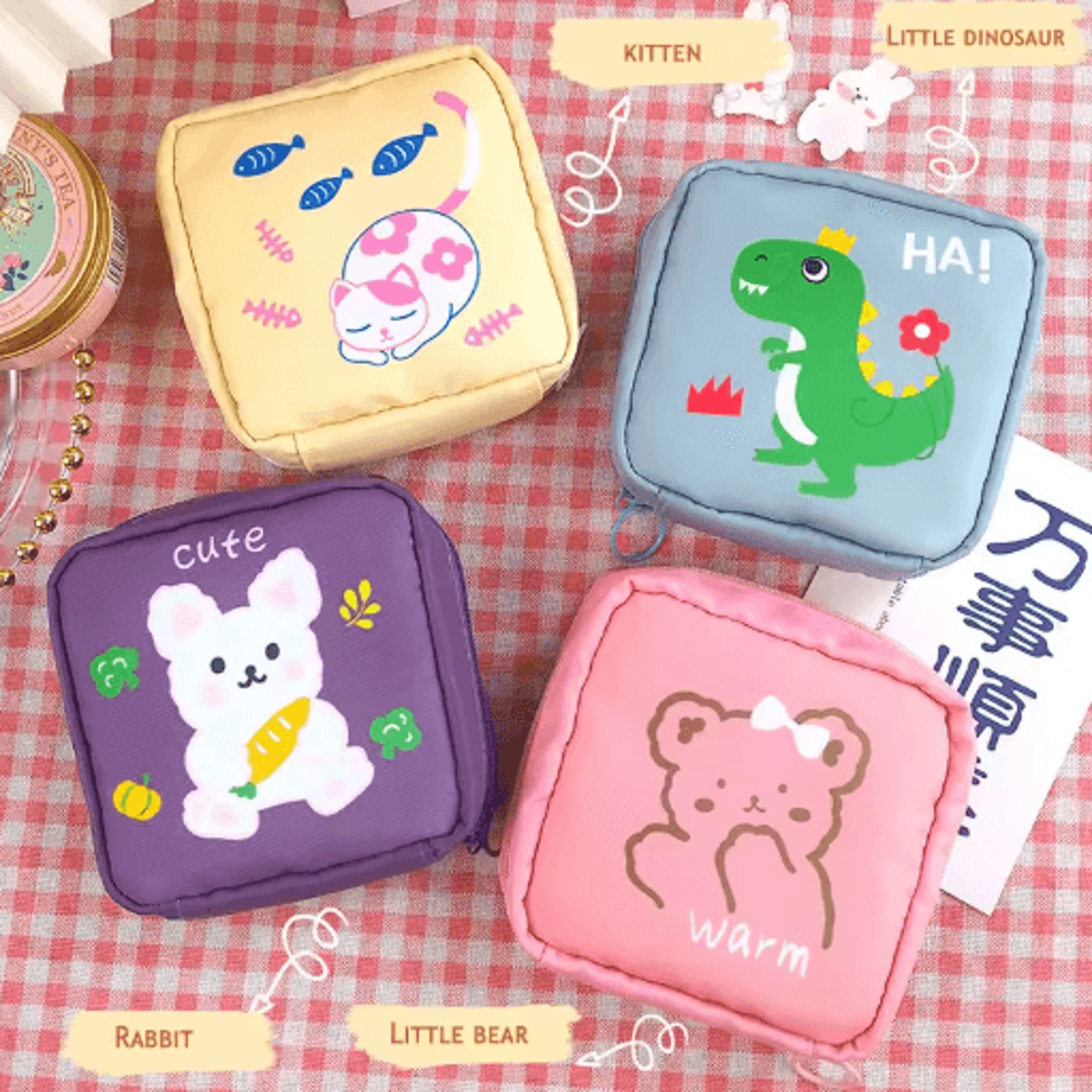 portable sanitary pads bag mini waterproof travel makeup and cosmetic organizer