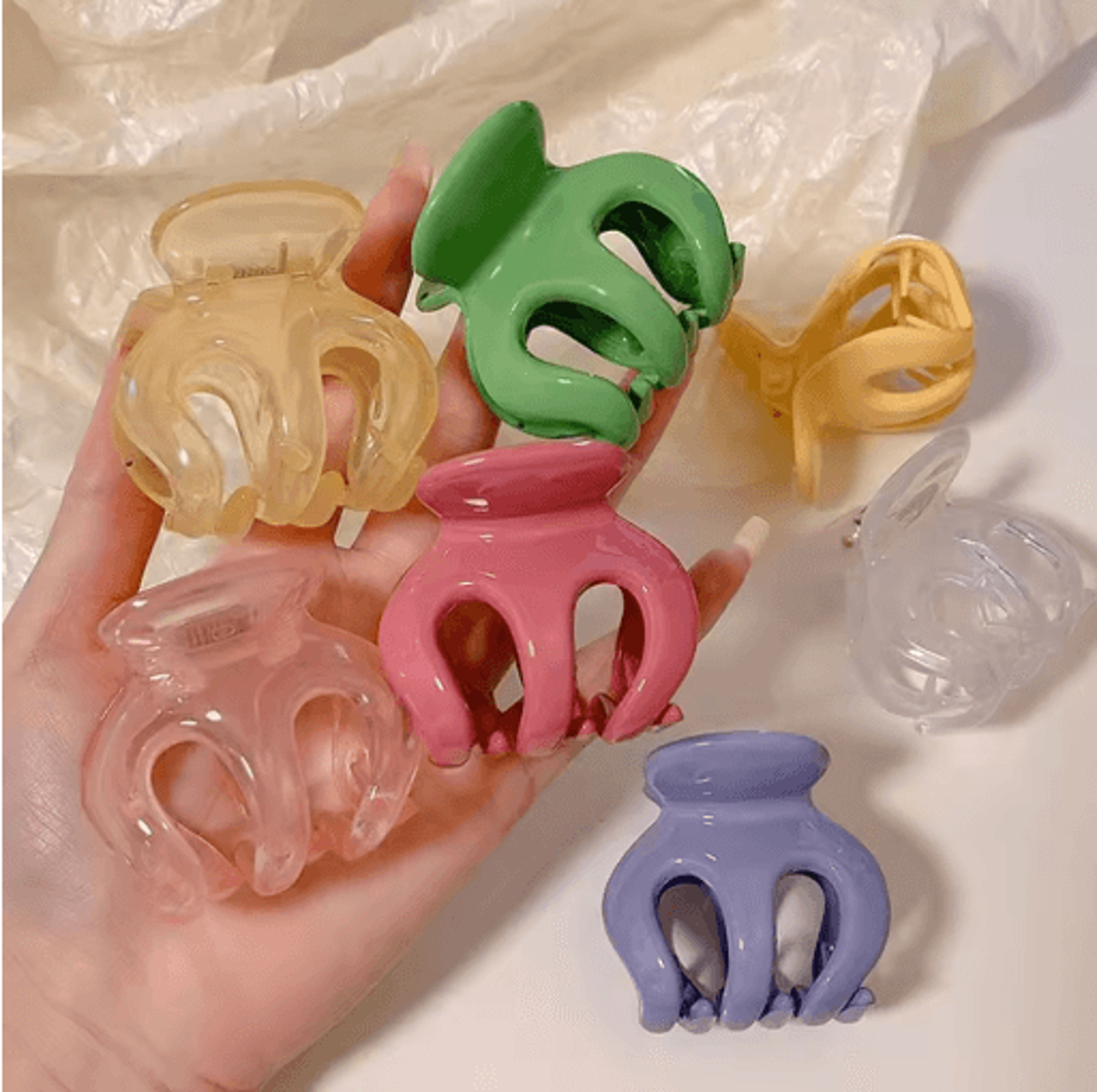 candy color hair claw clip simple shark clip solid color hairpin for women and girls 1 to 2 pcs