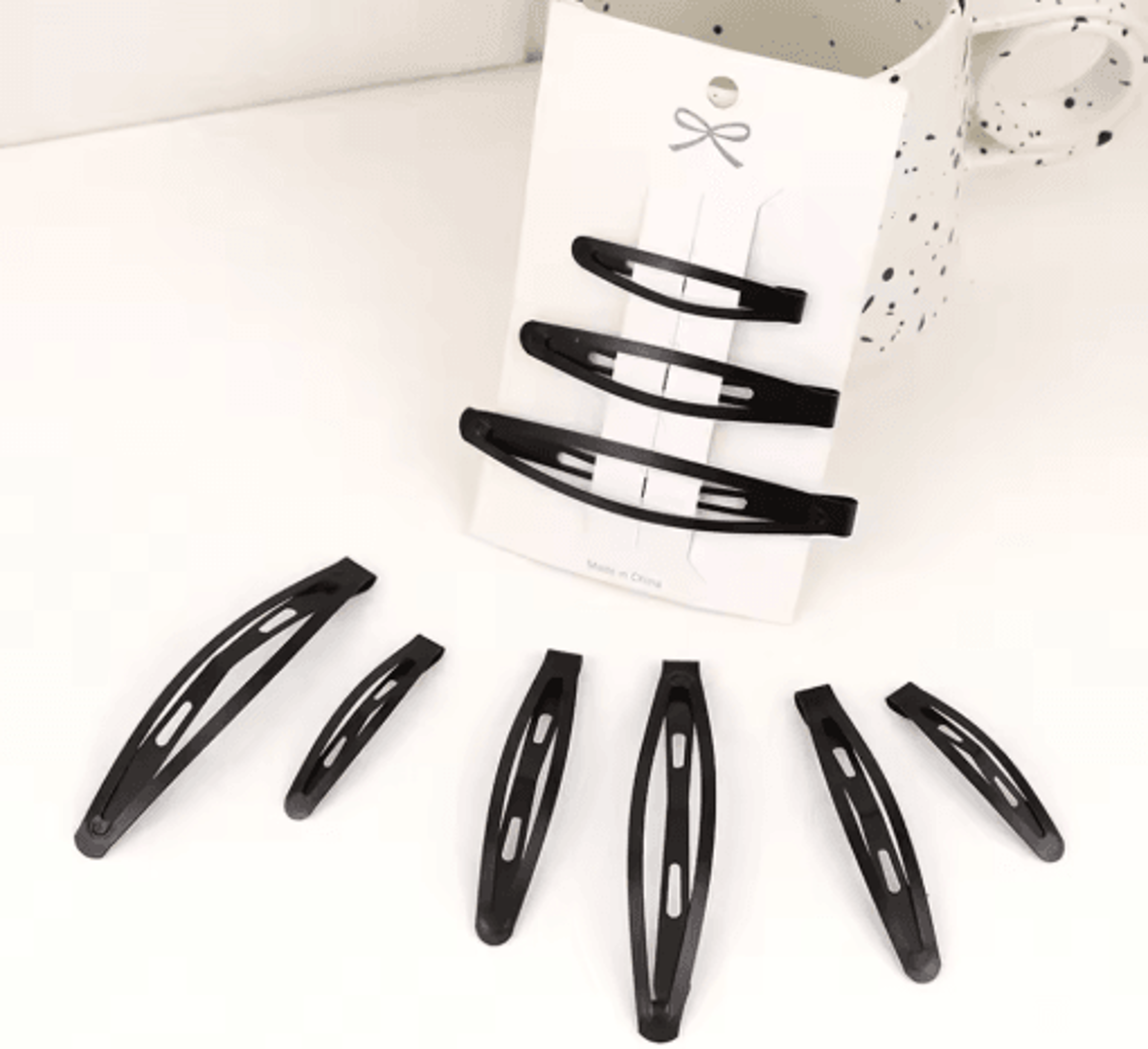solid black snap hair clip non slip hair barrette for women and girls 1 pc
