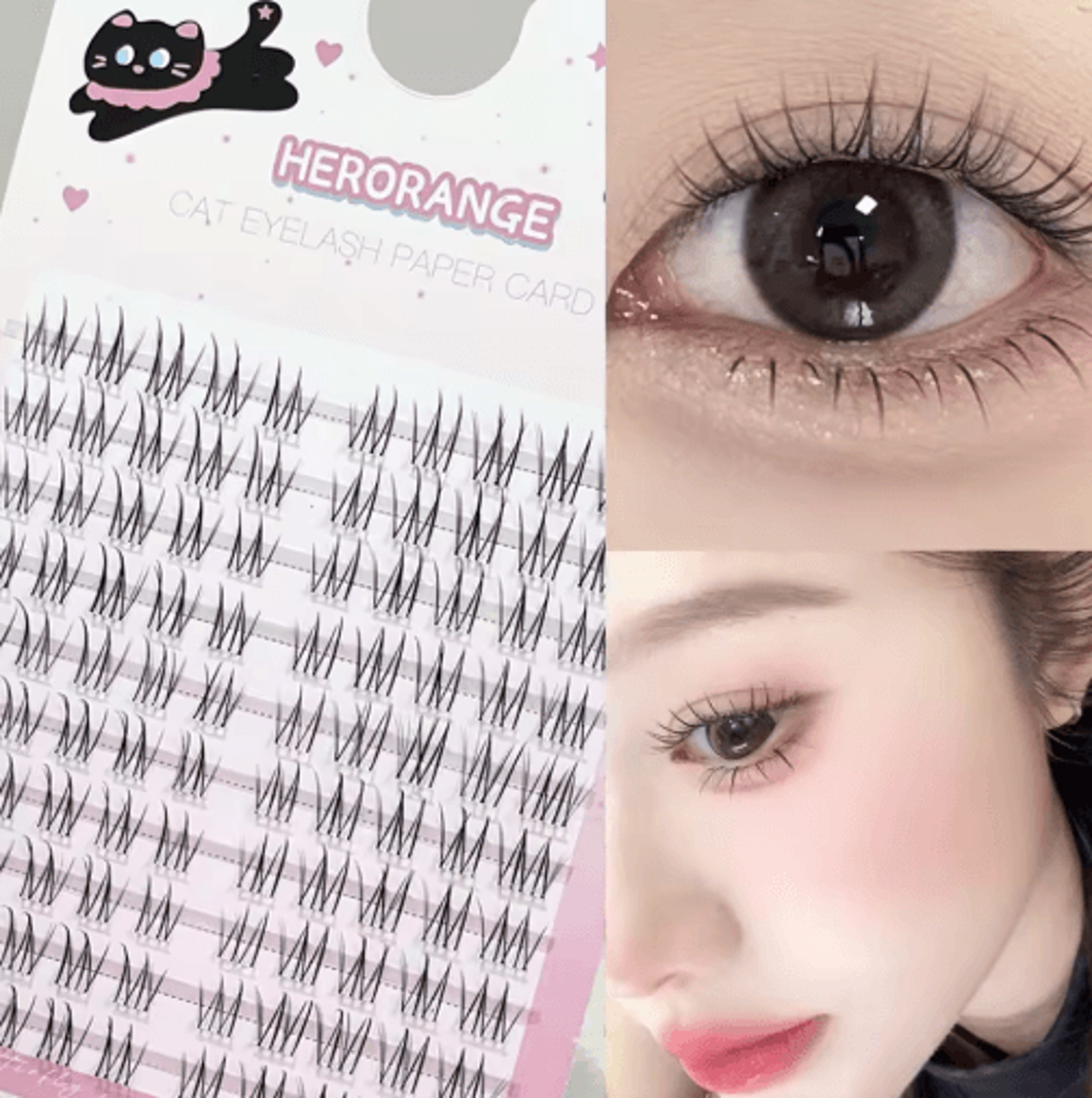 black individual cluster lashes long lasting natural wispy and fluffy fake lashes