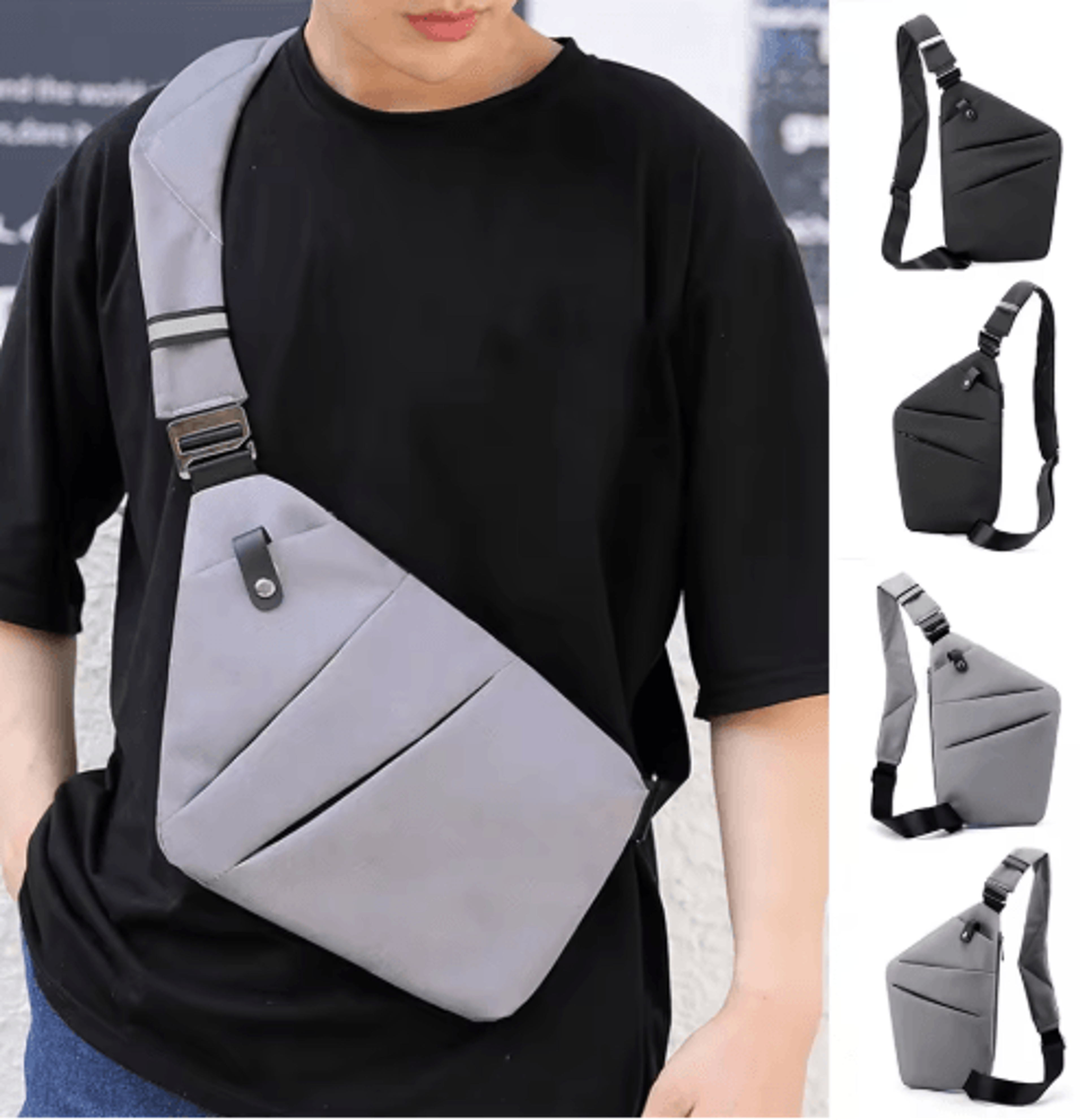 slim crossbody sling bag lightweight nylon travel fanny pack with adjustable strap