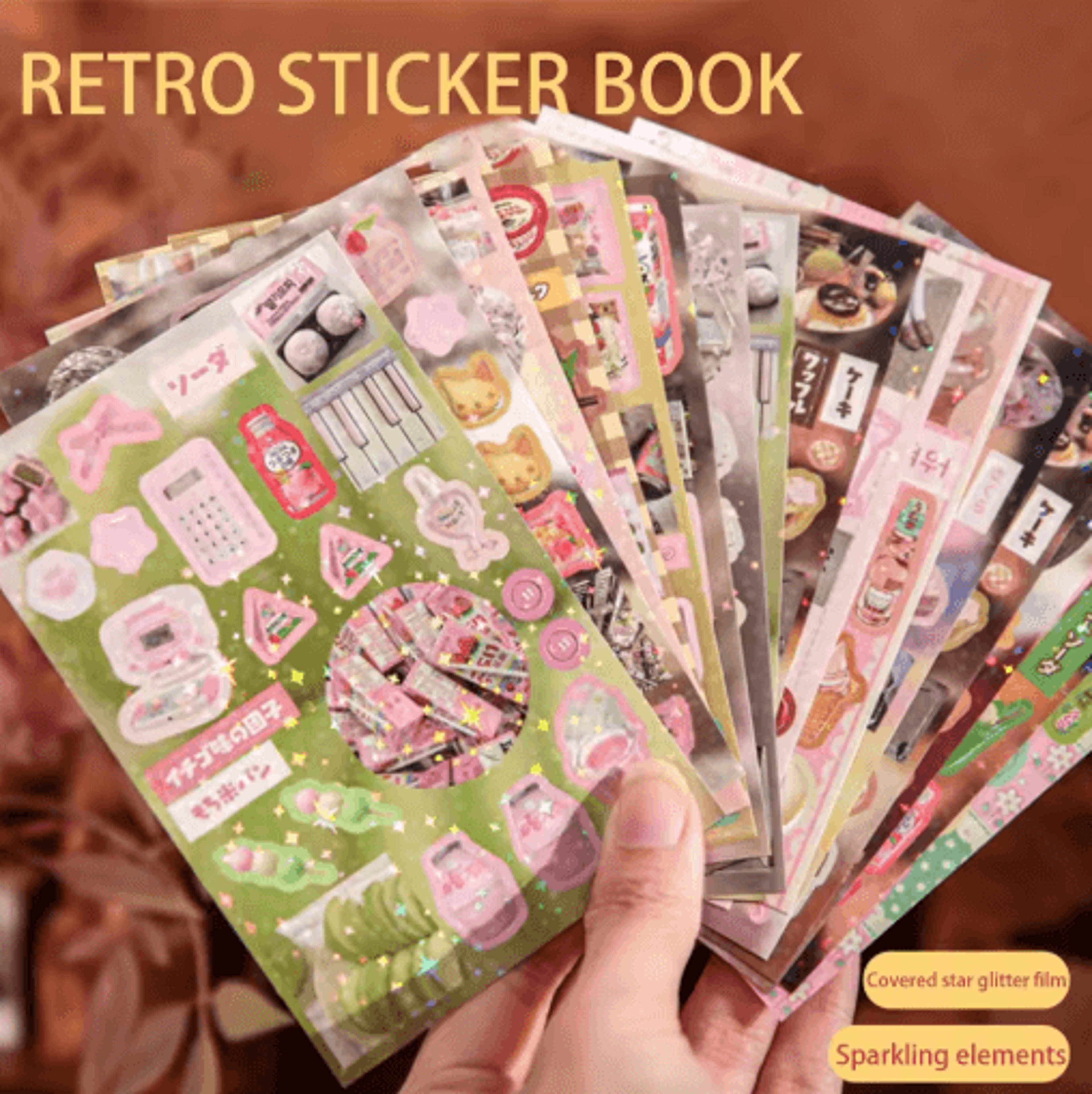 vintage japanese dessert sticker book aesthetic food cake stickers for journals and scrapbooking