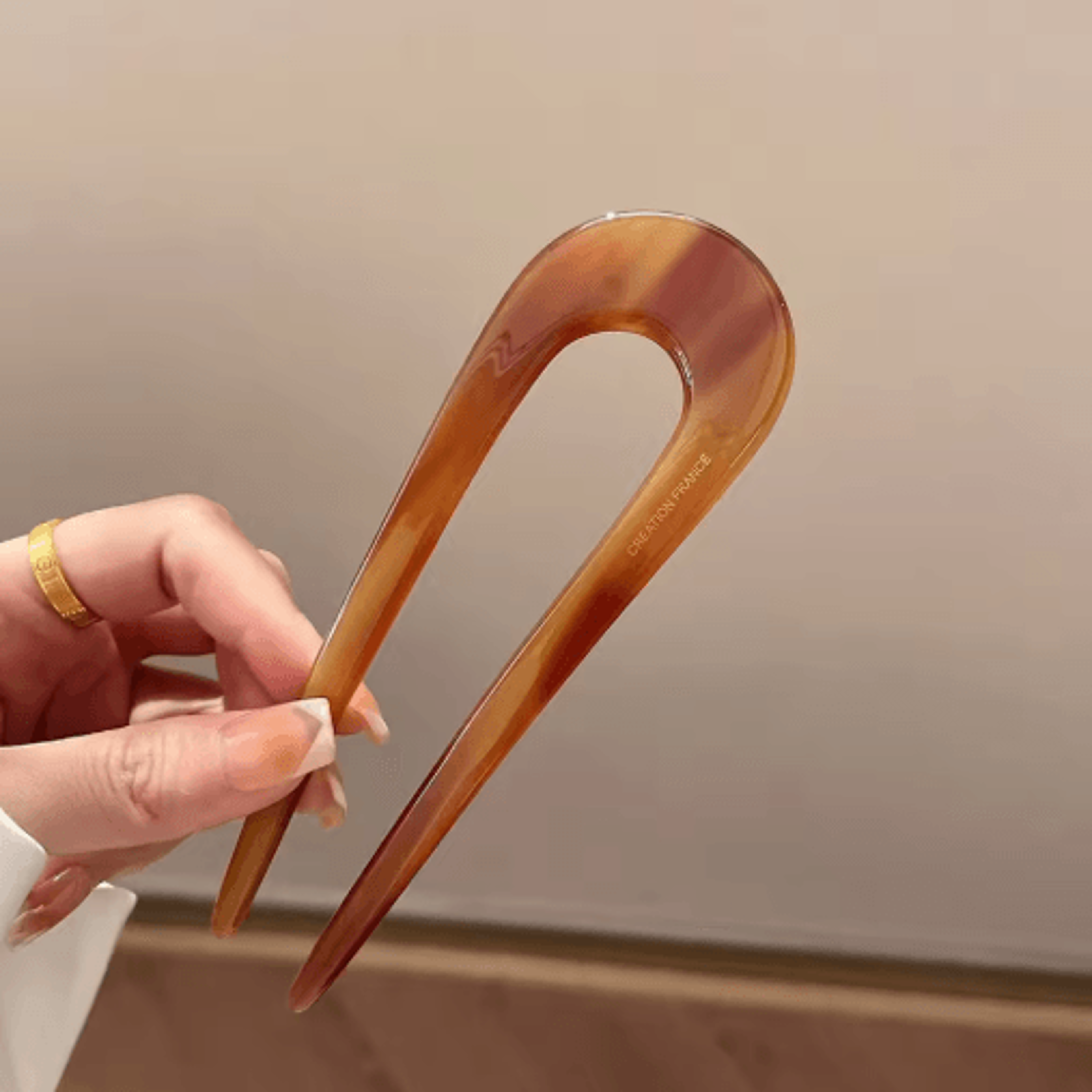 u shaped hair fork french style acrylic geometric hairpin for women and girls