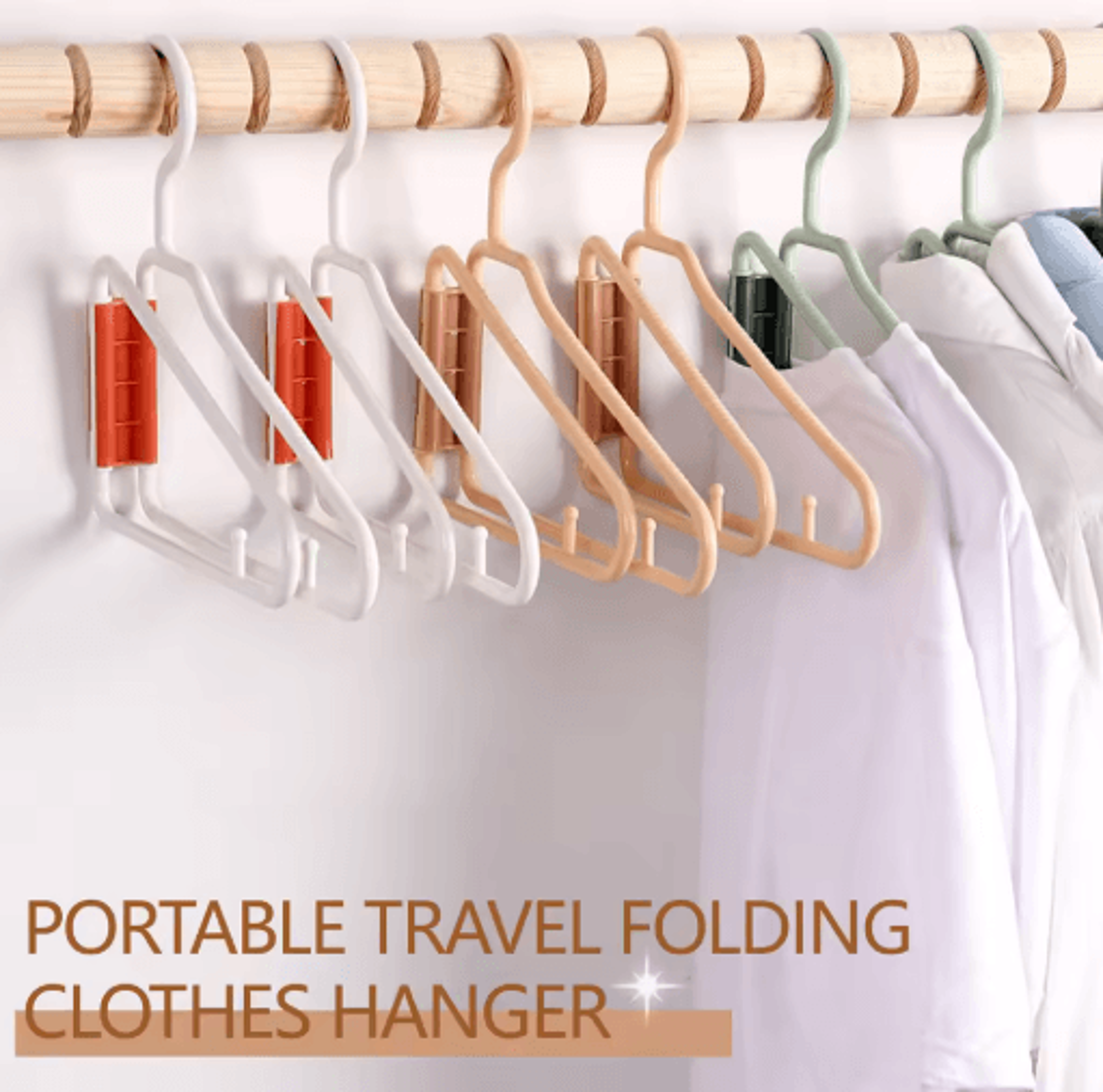 foldable coat hangers portable space saving plastic clothes hangers with thickened hooks