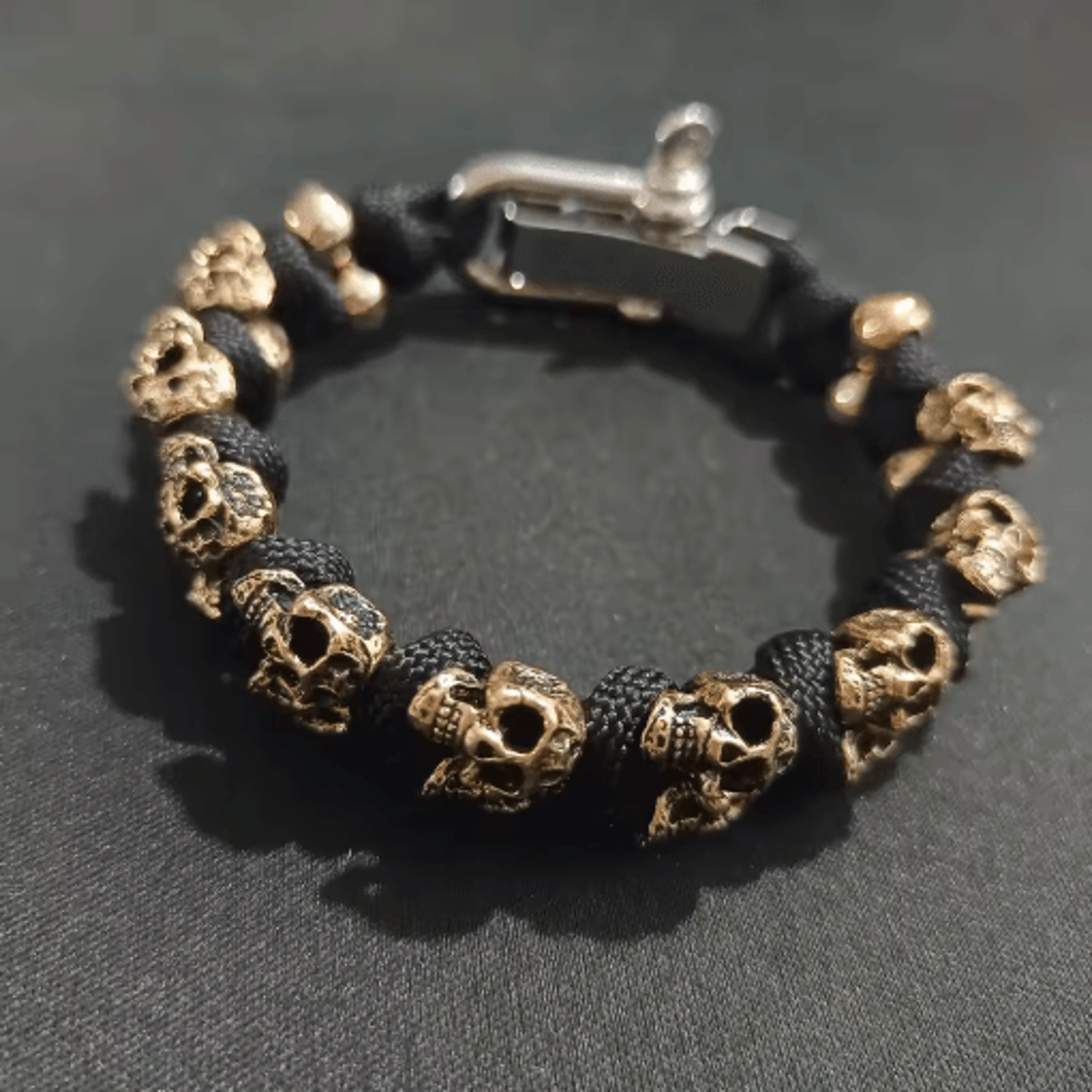 punk skull paracord bracelet for men vintage handmade adjustable wristband