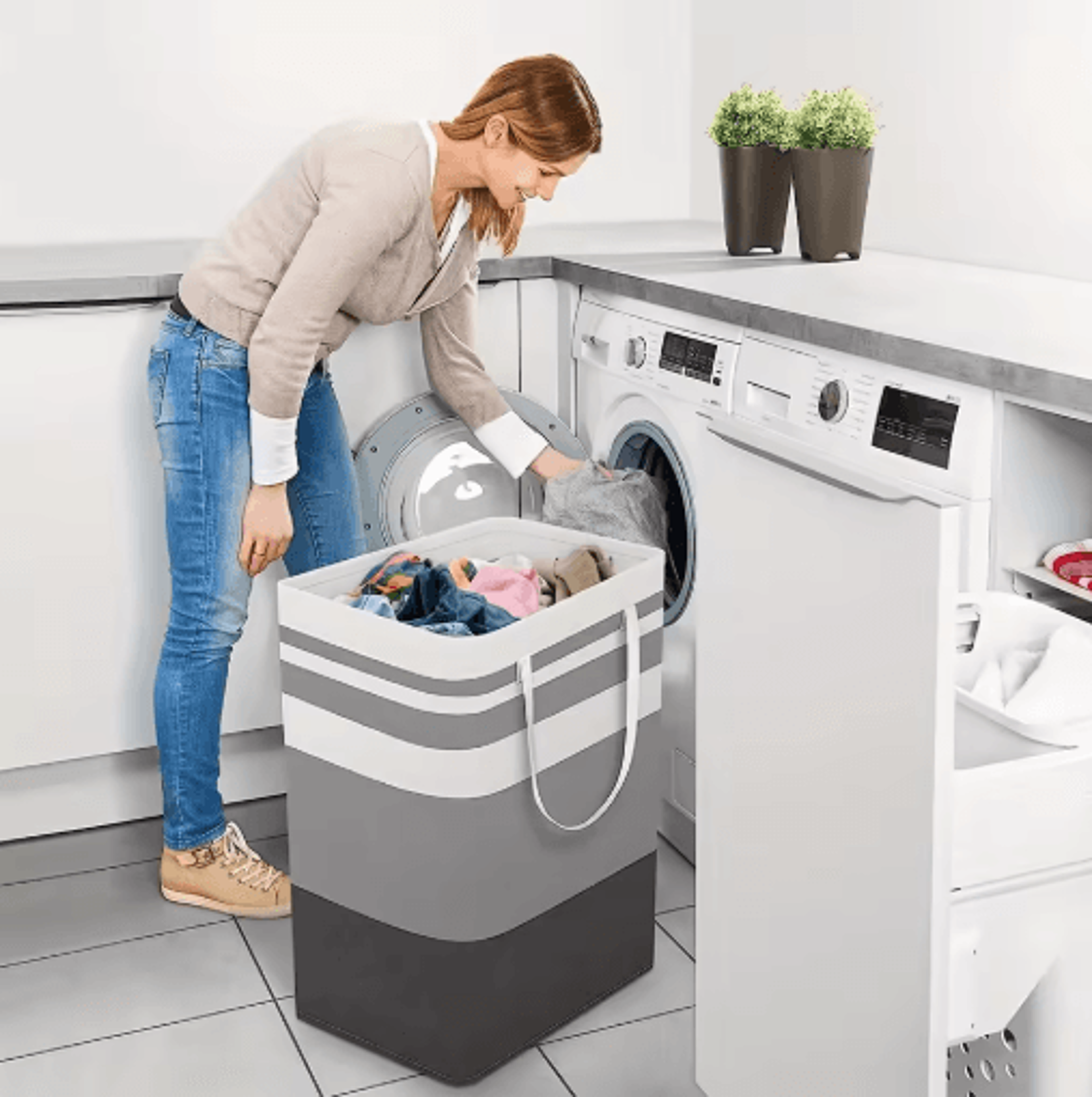 75l large laundry basket durable clothes hamper with handles for home dorm and hotel use