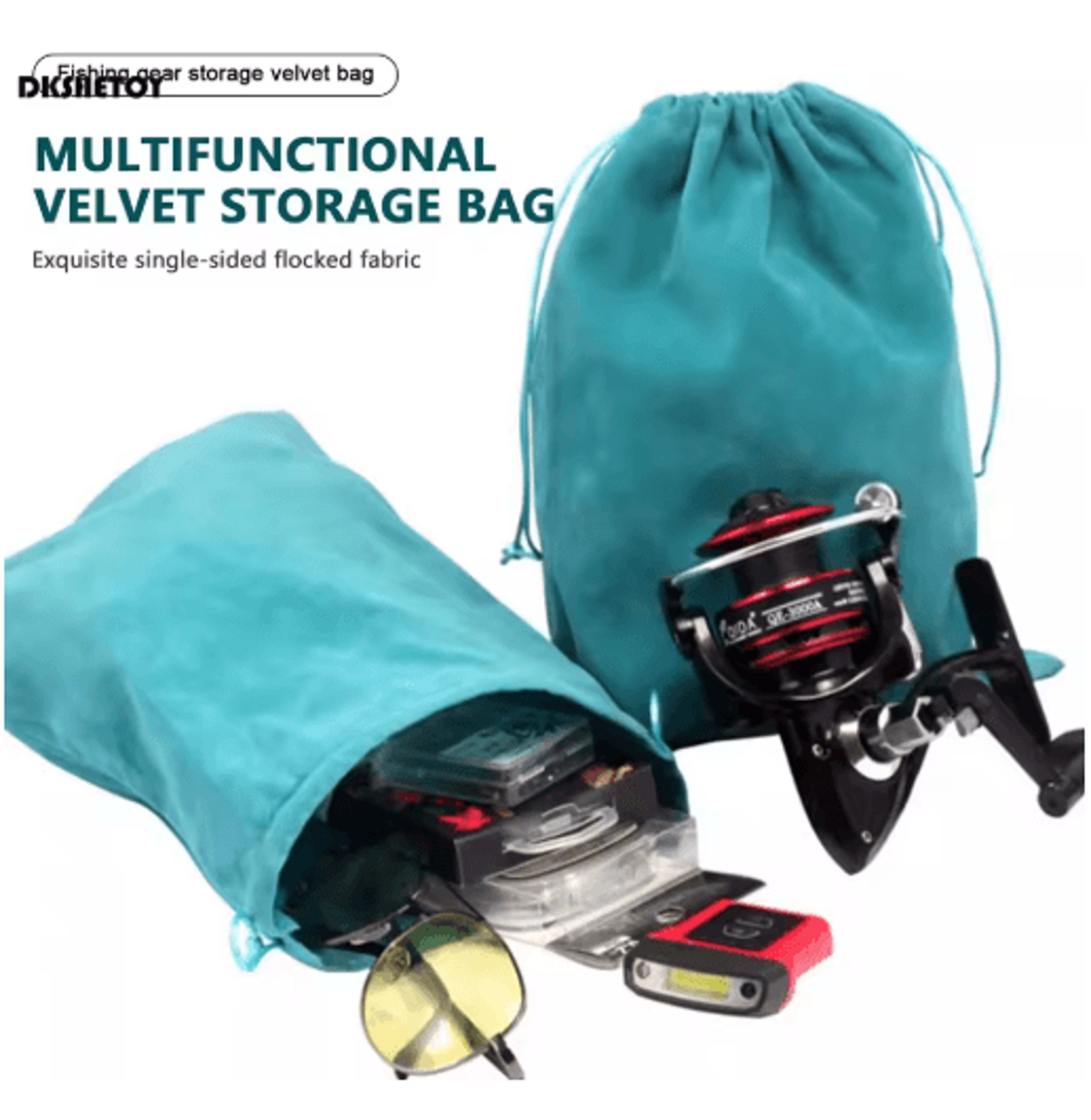 universal fishing tackle storage bag durable soft flocking organizer for outdoor camping
