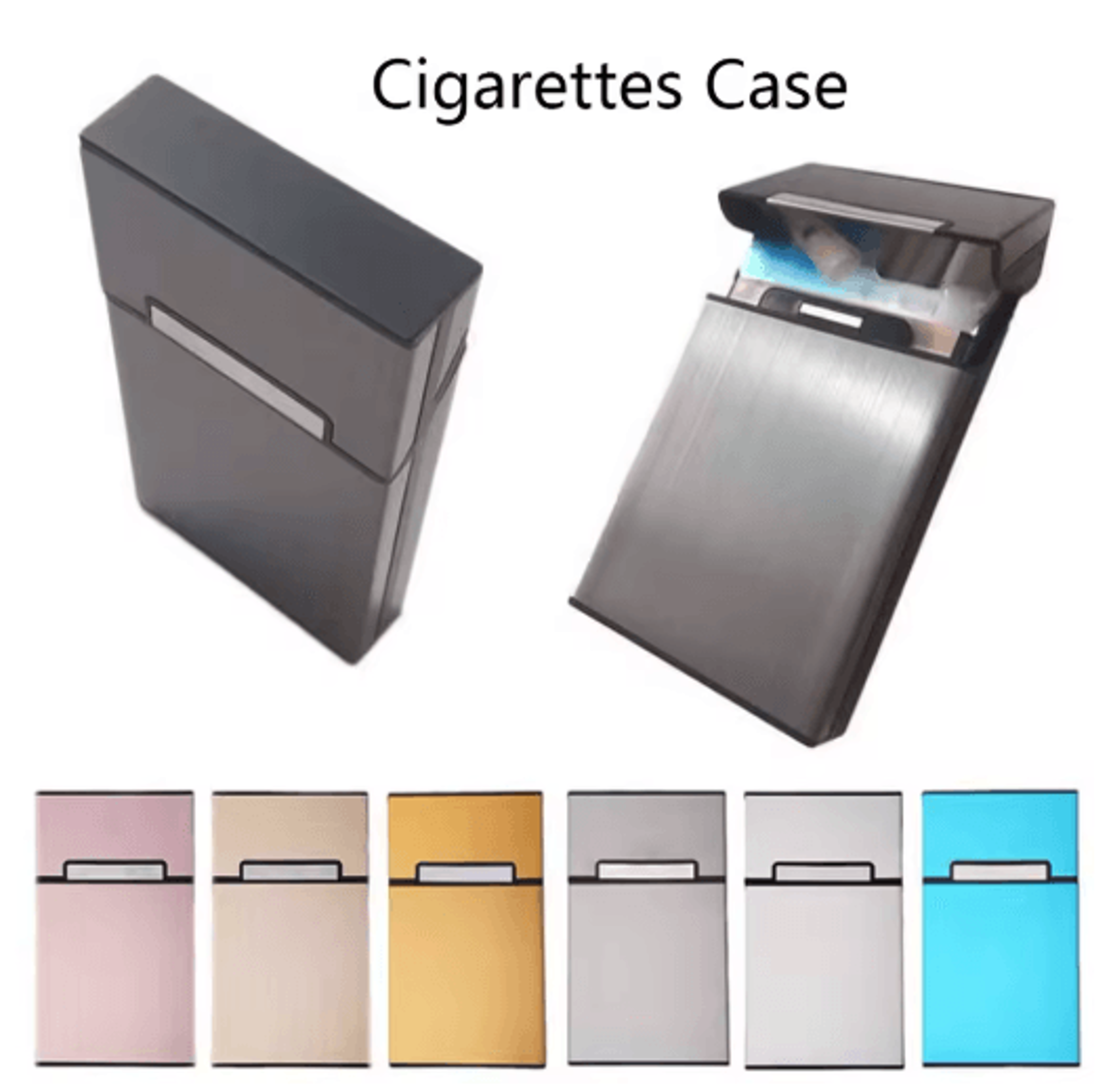 portable aluminum cigarette case – slim pocket smoking box for women & ladies