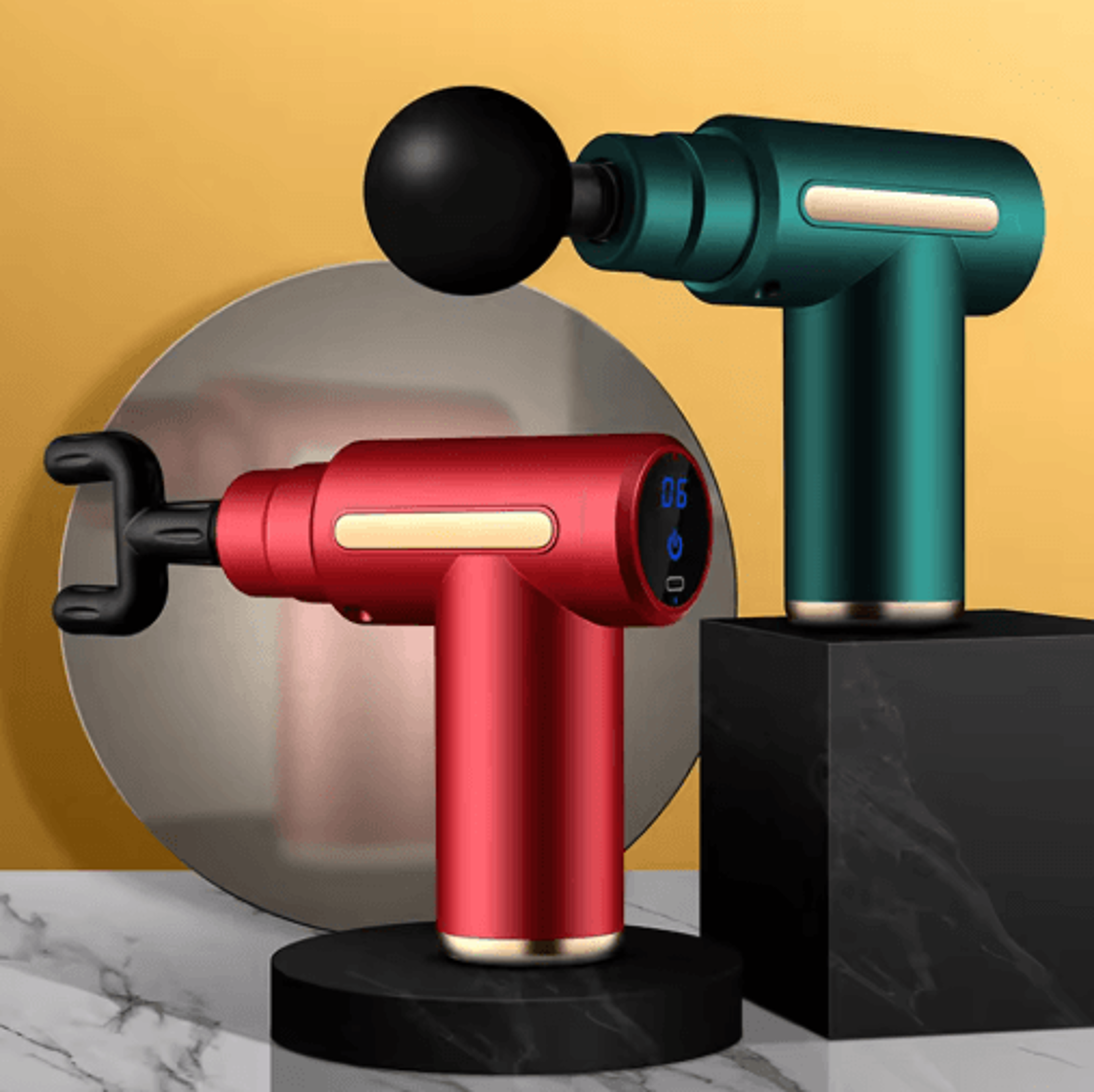 mini fascia massage gun powerful deep tissue muscle massager with 4 attachments