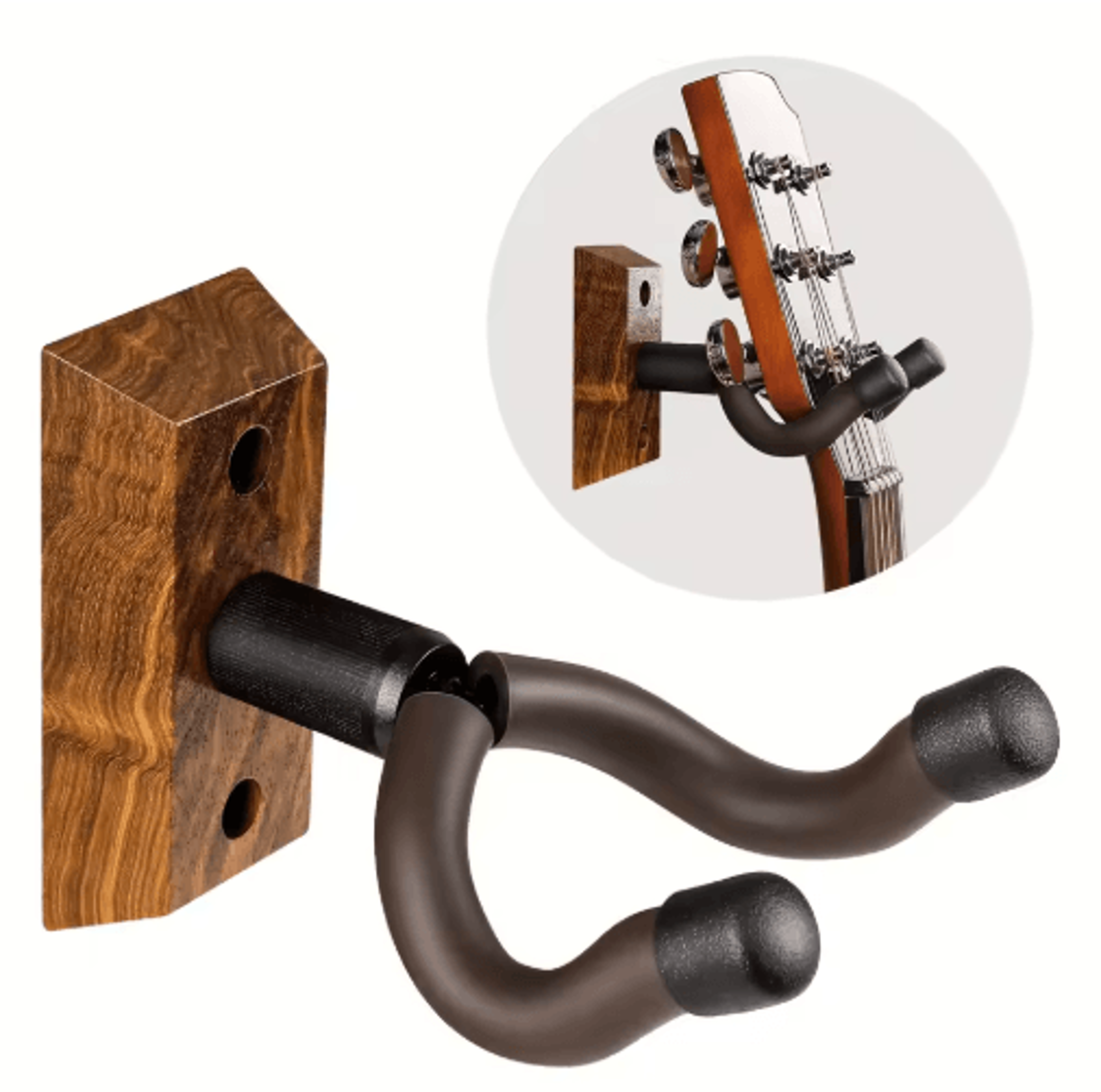 zebra wood guitar wall mount rotating hook guitar hanger for all guitar sizes