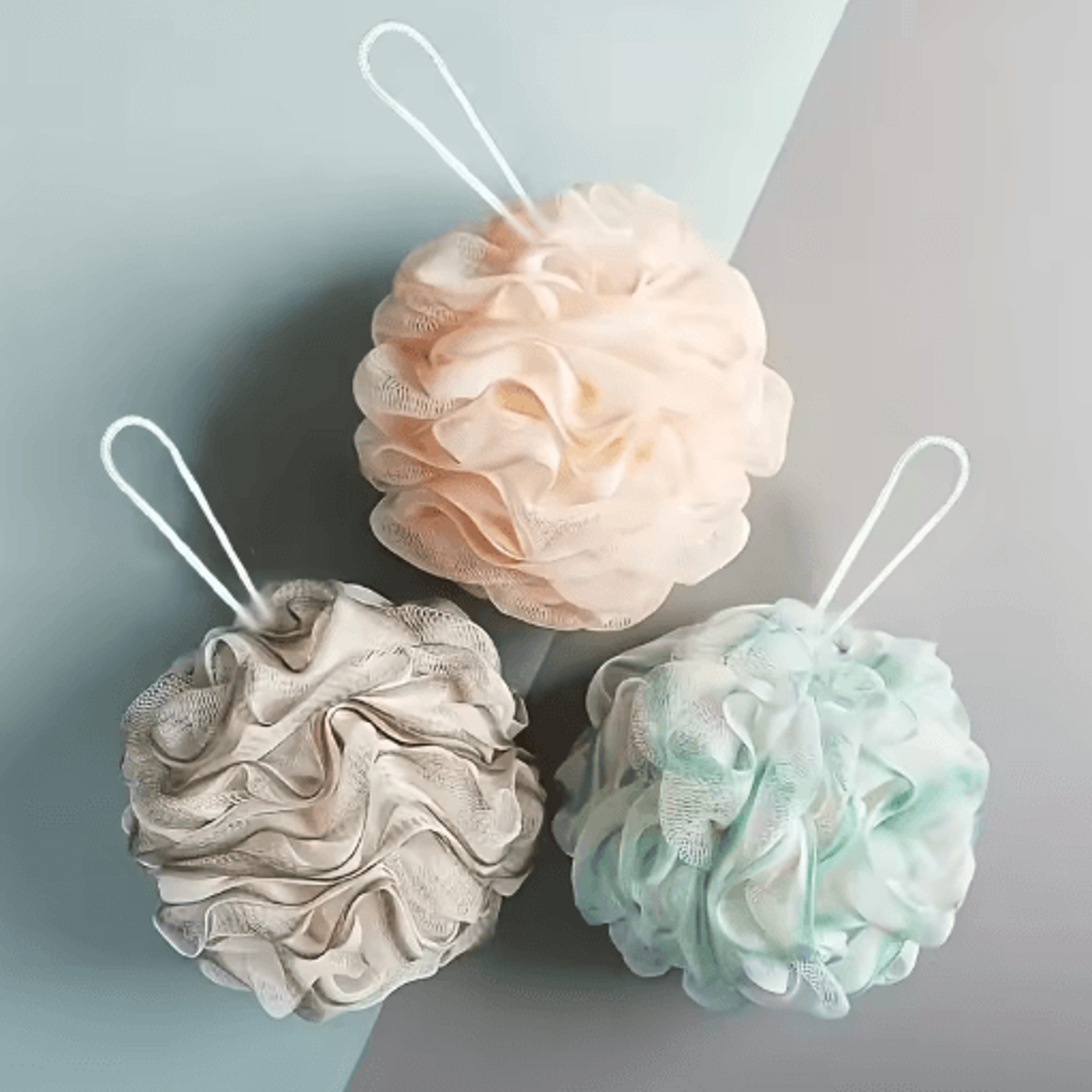 luxurious bath sponge shower ball super soft exfoliating loofah with hanging loop