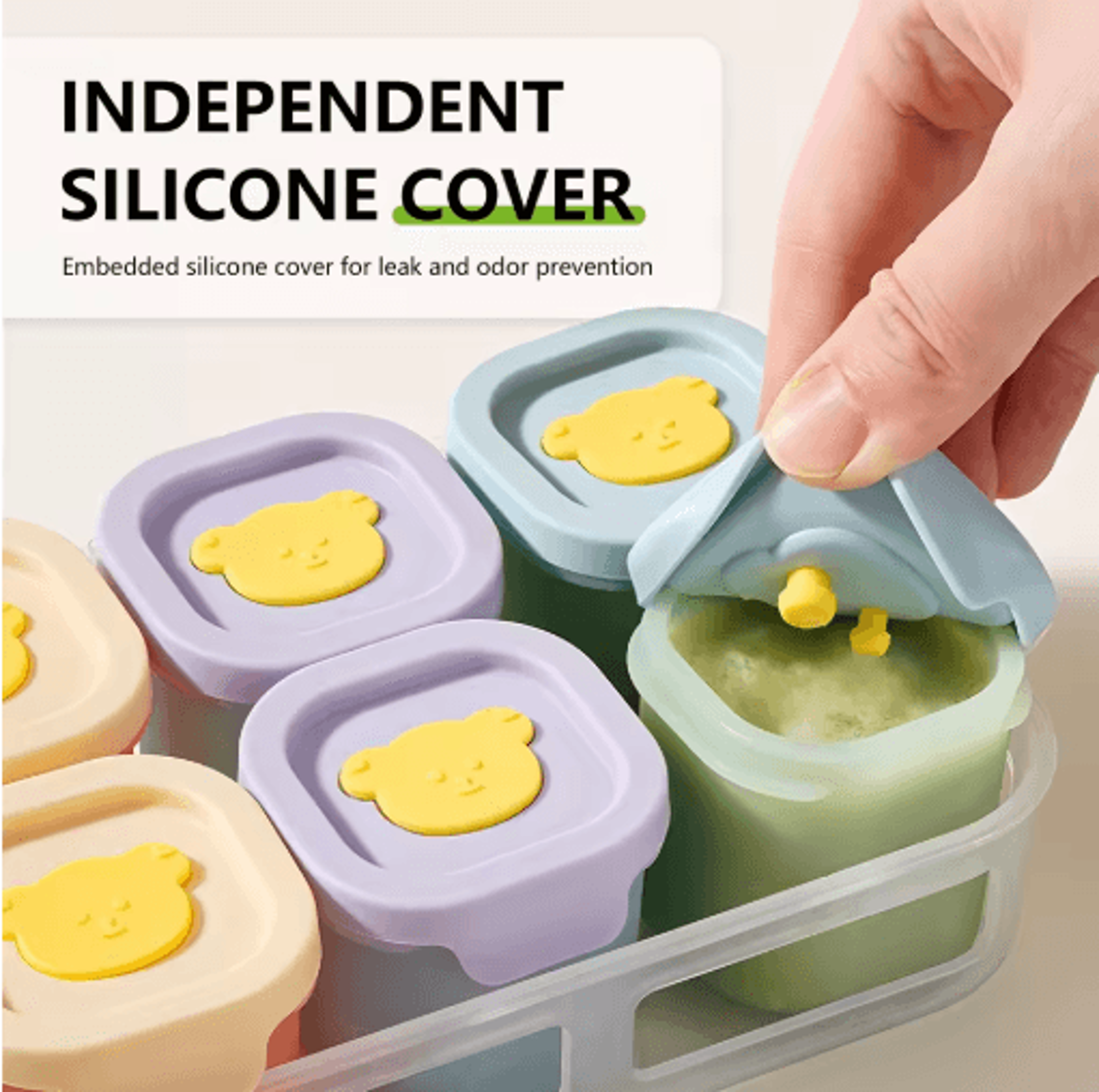 9pcs silicone food storage containers with lids reusable leak proof snack and meal prep set