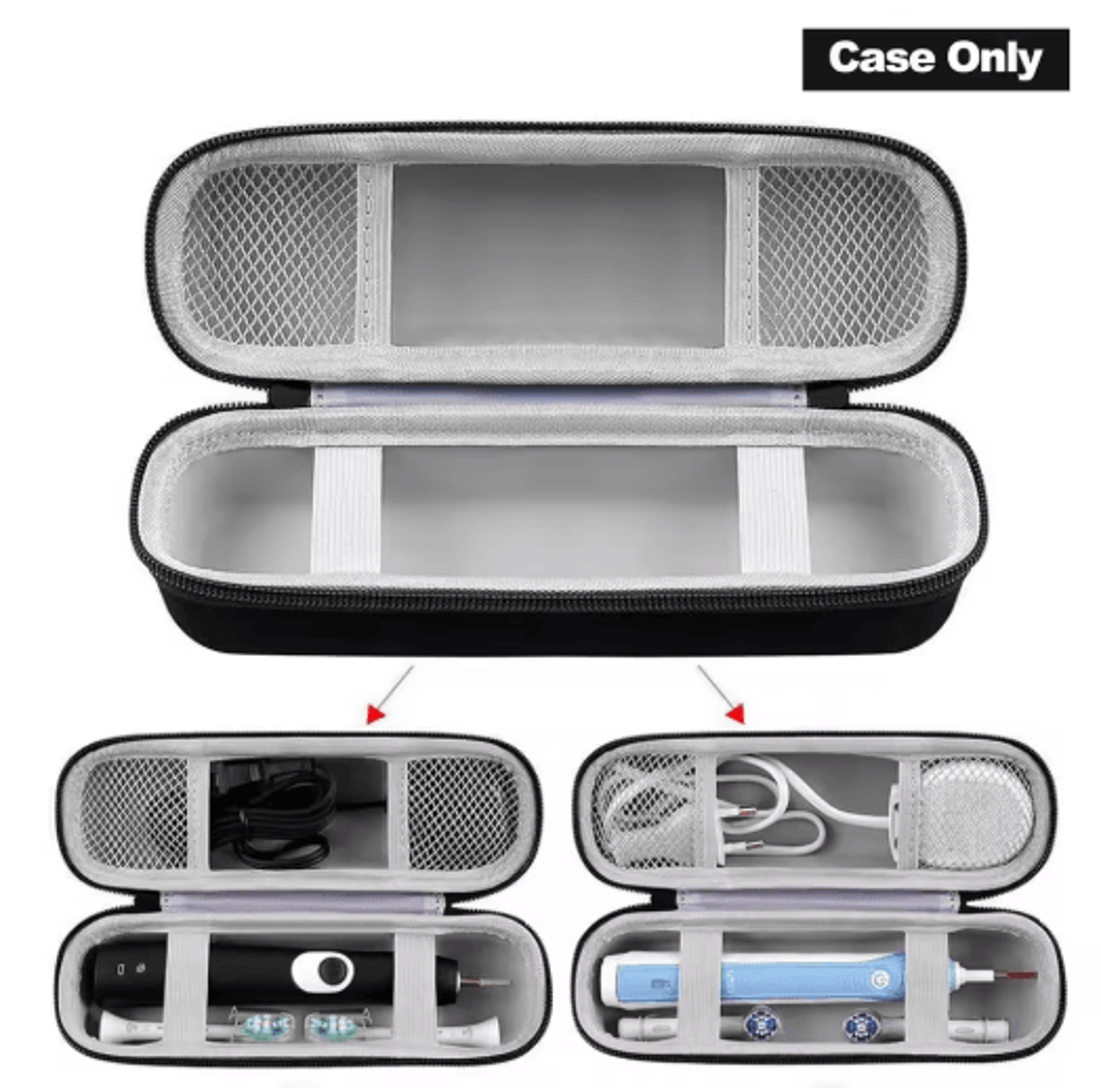 portable eva electric toothbrush storage case hard protective travel organizer