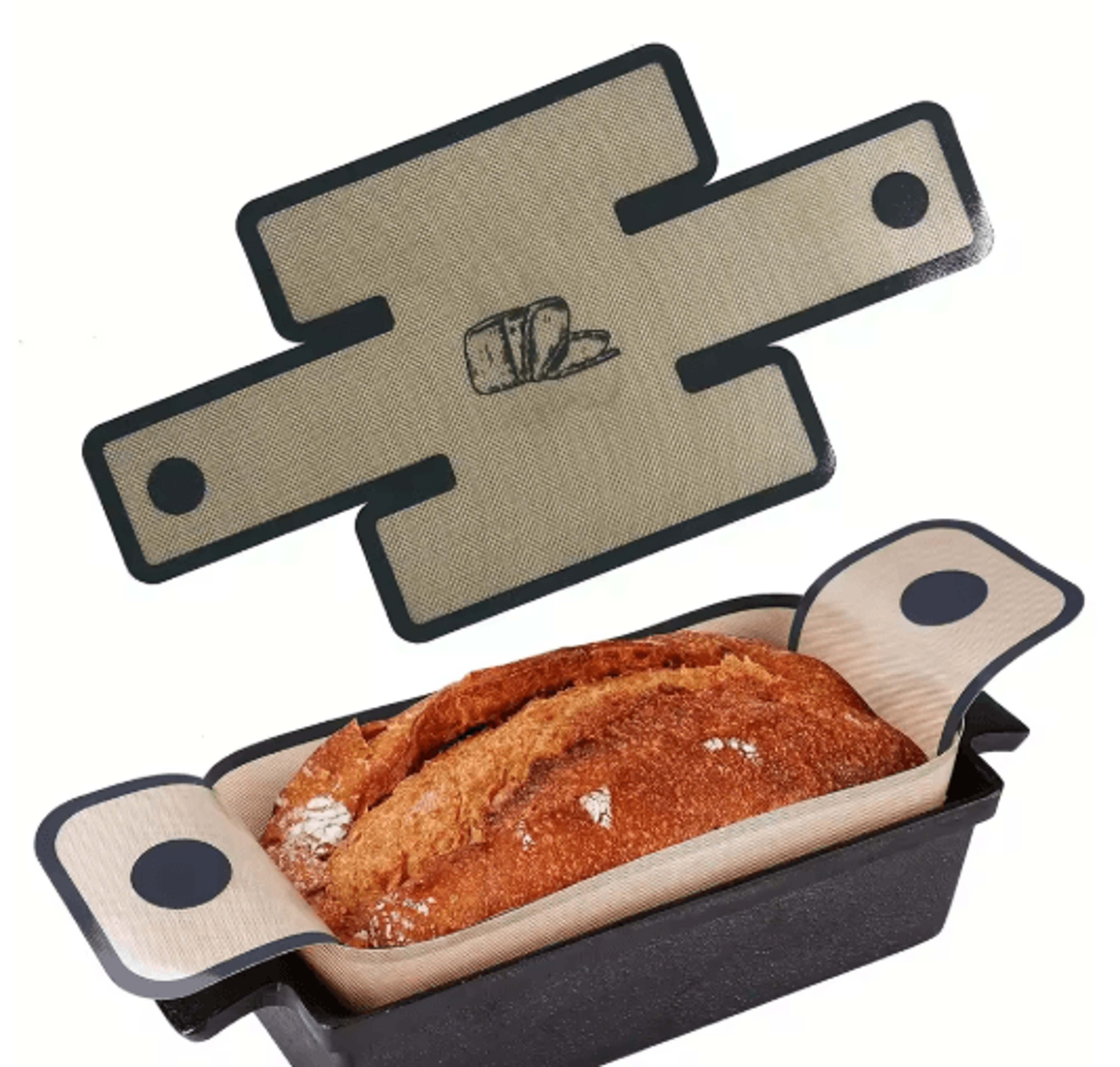 silicone bread loaf pan food grade non stick baking pan 22.86 by12.7 cm