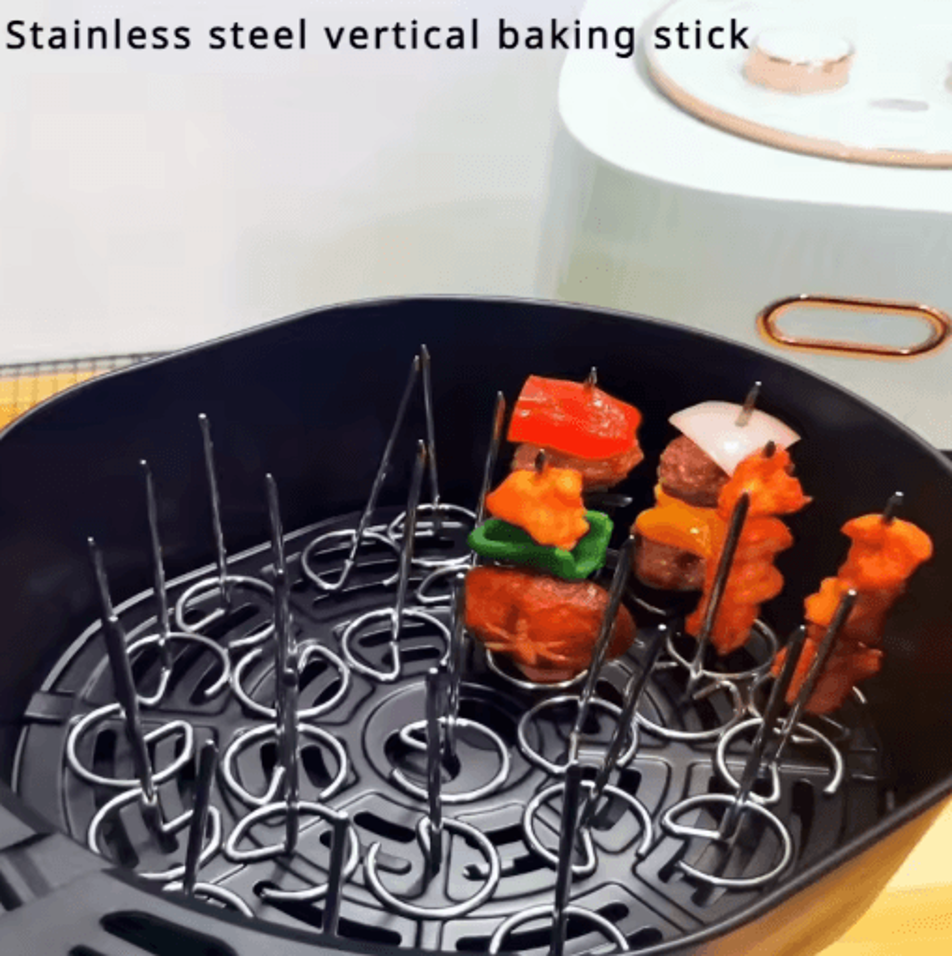 stainless steel air fryer skewers 10pcs vertical kebab needles for oven and bbq