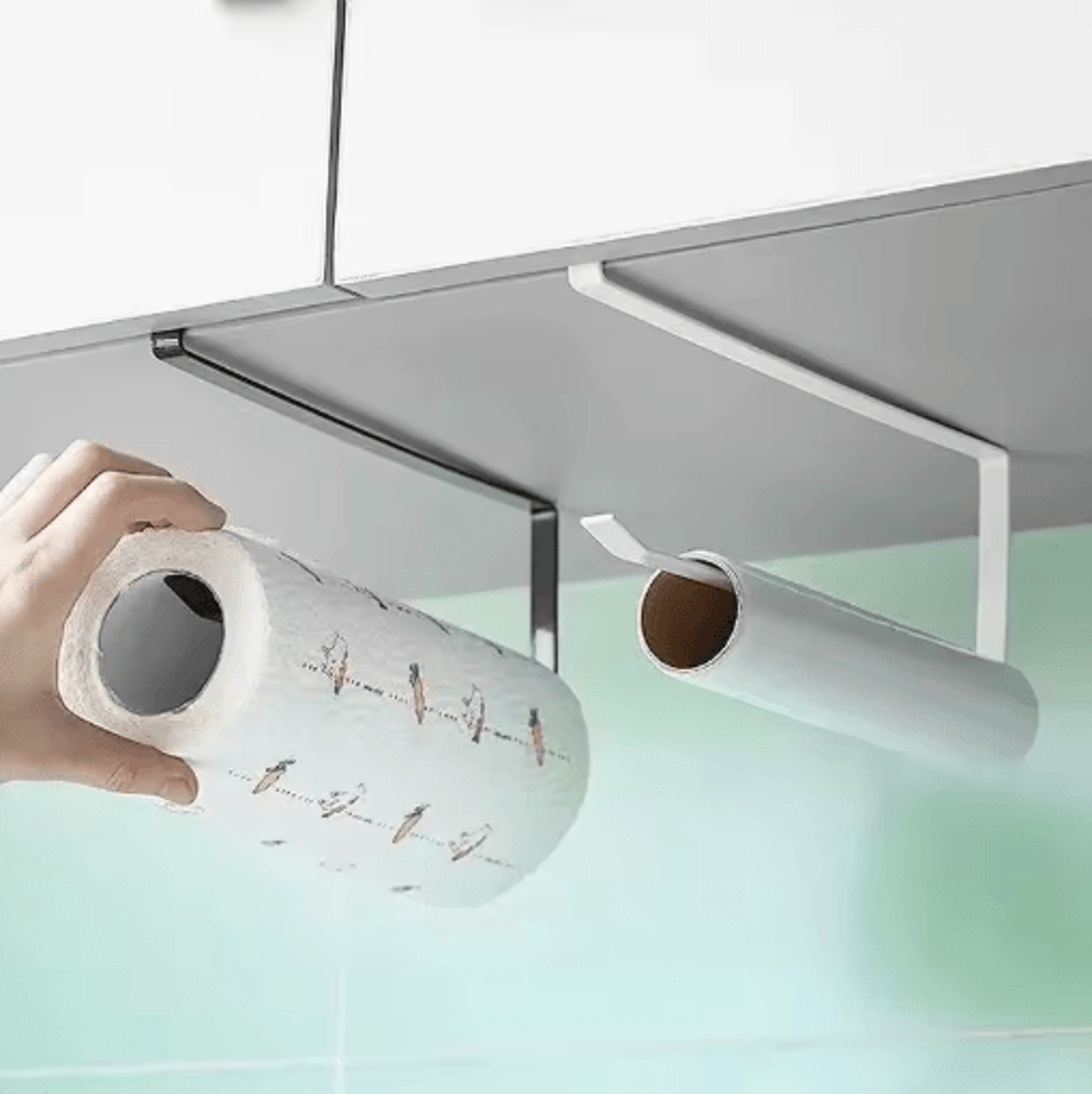 wall mounted paper roll holder no drill kitchen and bathroom storage rack