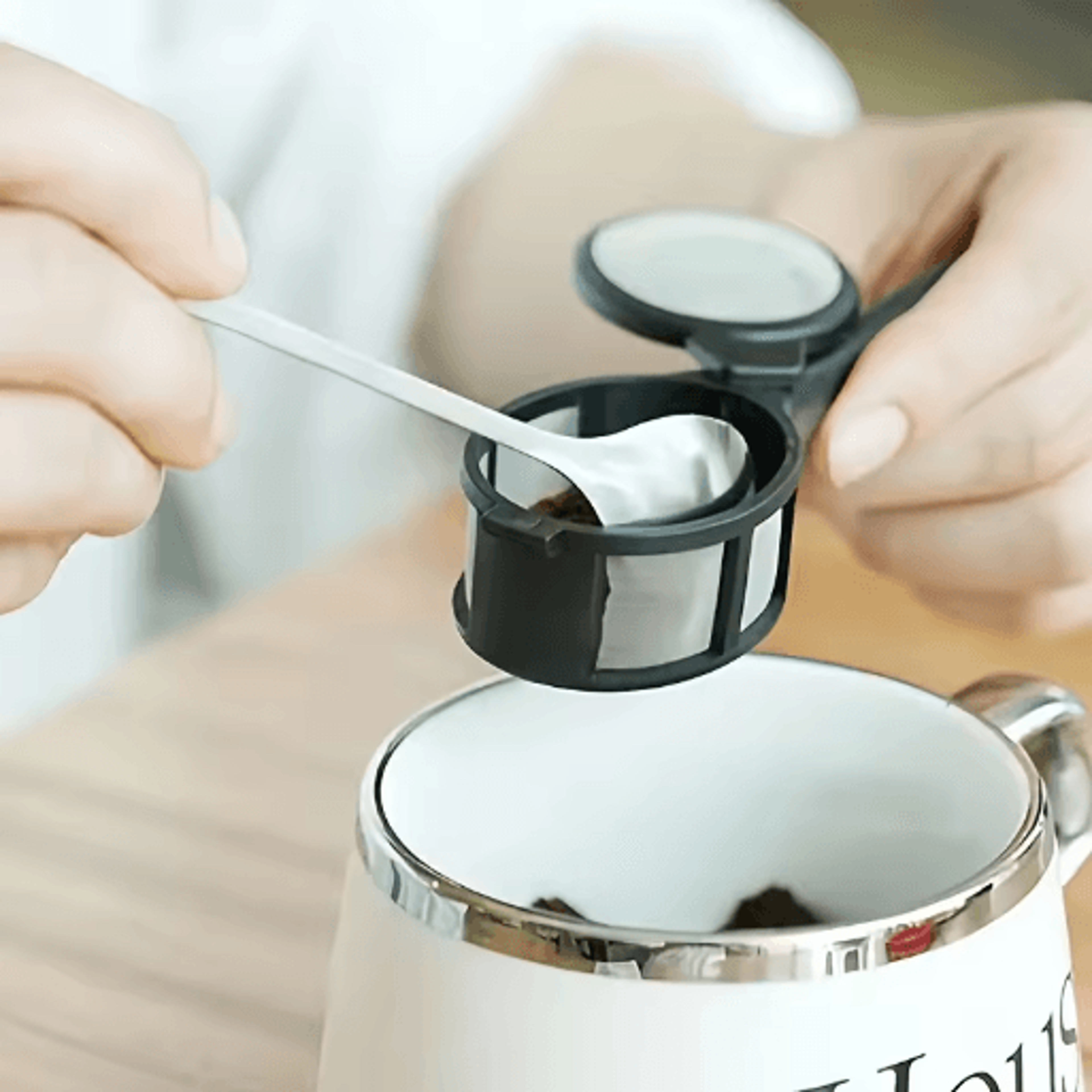 durable coffee filter spoon portable filtration tool for capsules and ground coffee