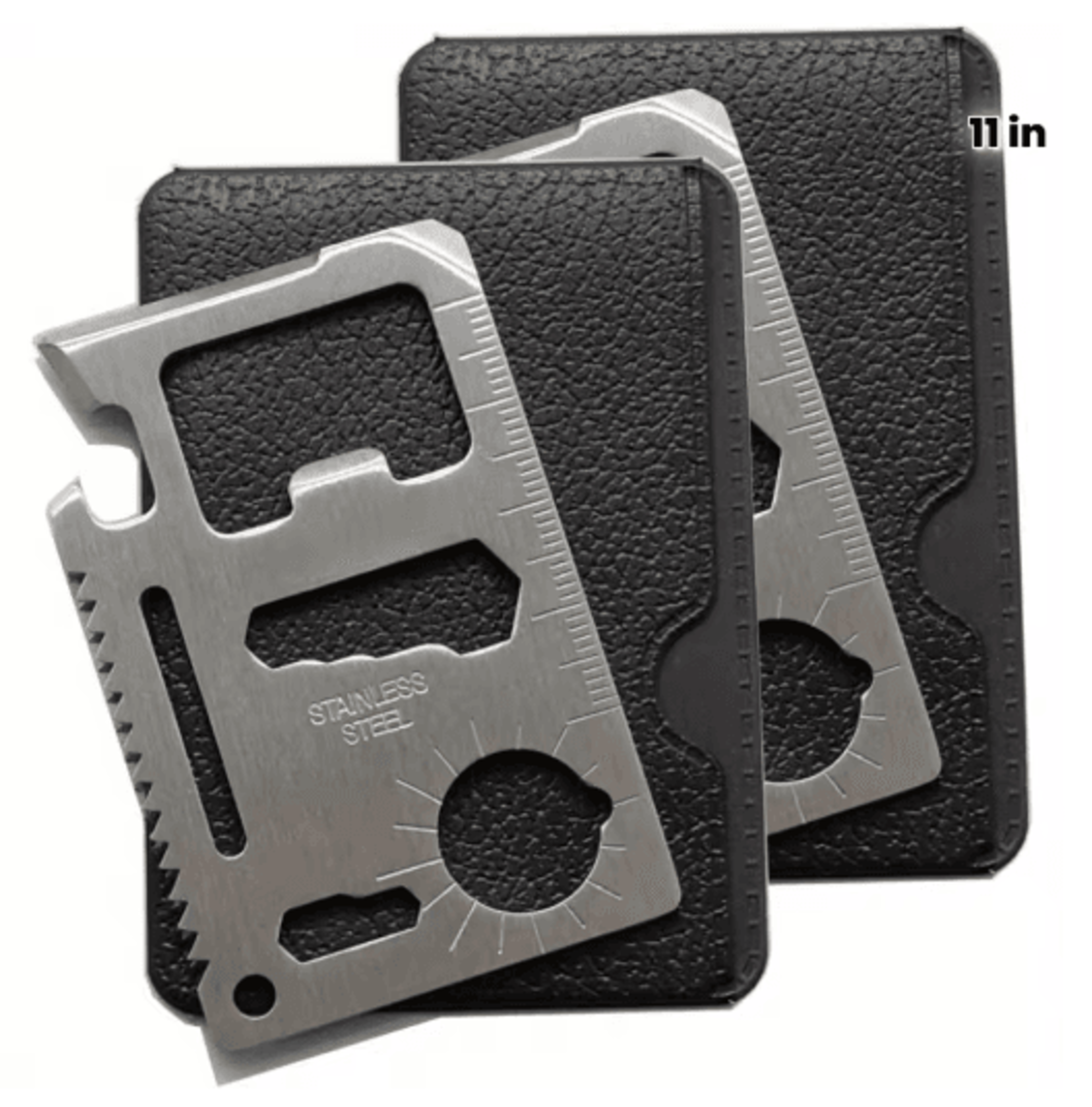 11 in 1 credit card multi tool wallet size survival tool with knife and bottle opener
