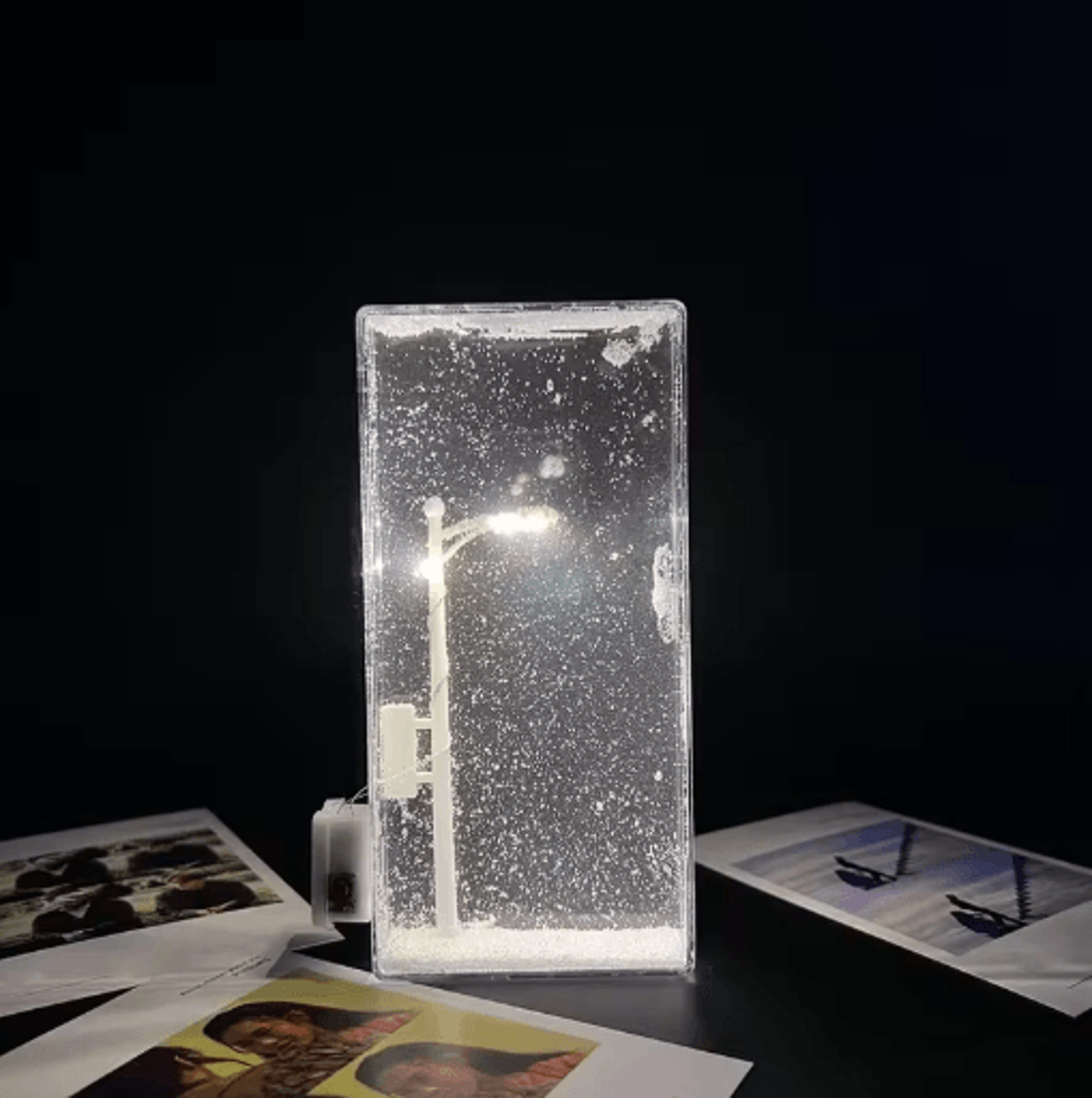 liuma snow scene night light christmas snowy night desk lamp for cozy room decor