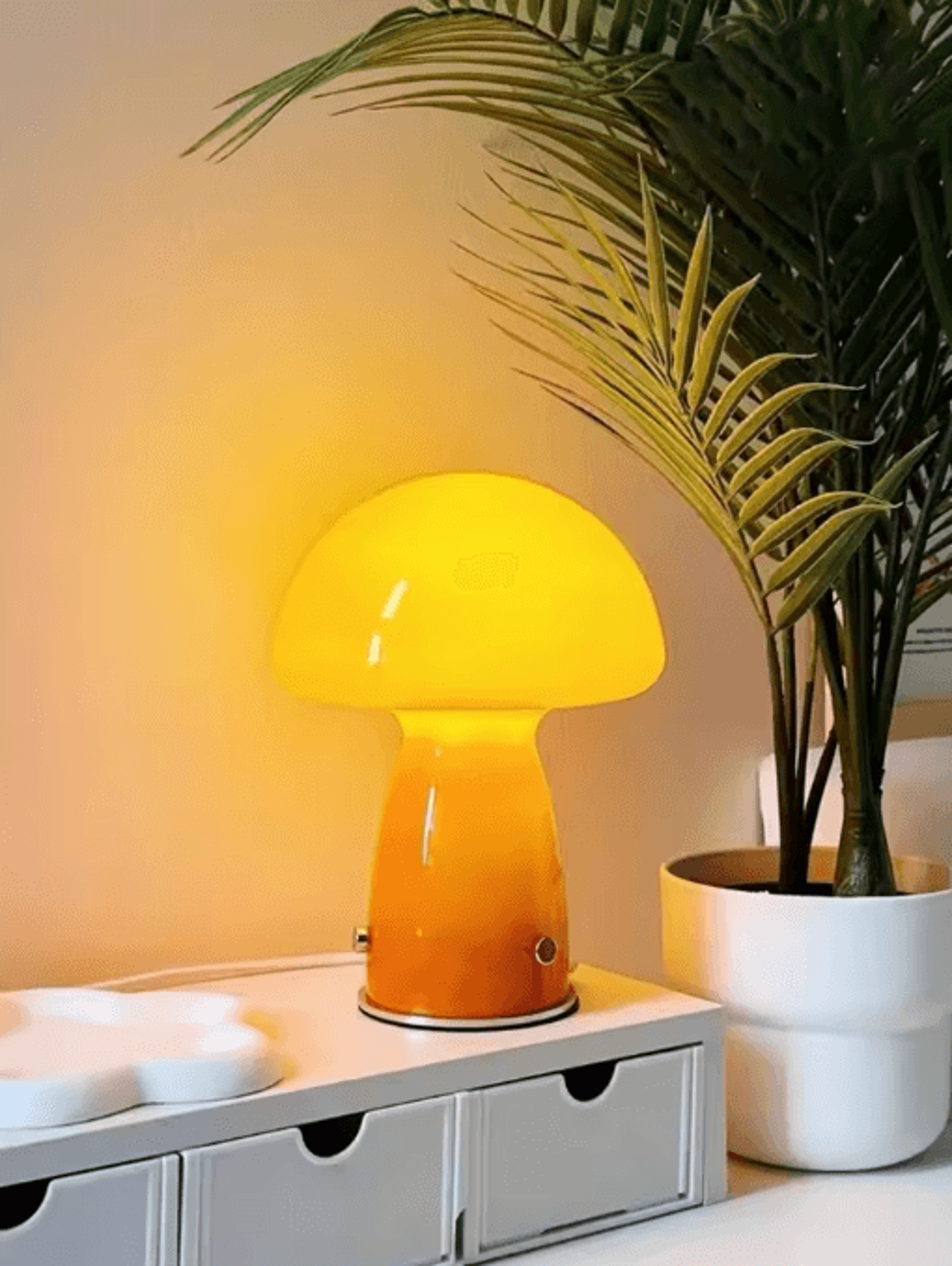 tri colour usb led mushroom light modern corded ambient lamp for camping and home decor