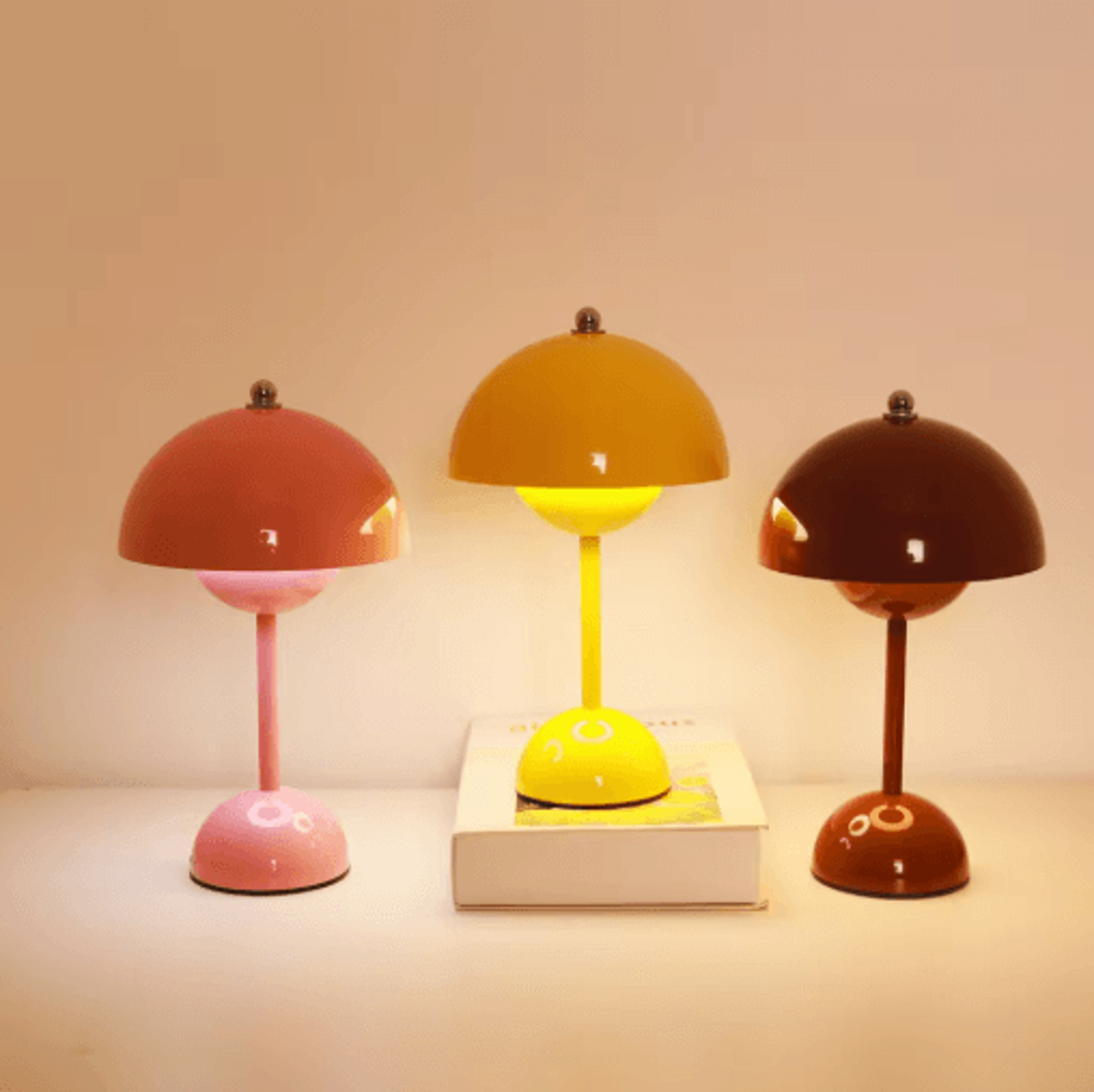 usb rechargeable led flower bud desk lamp touch control three color ambient light