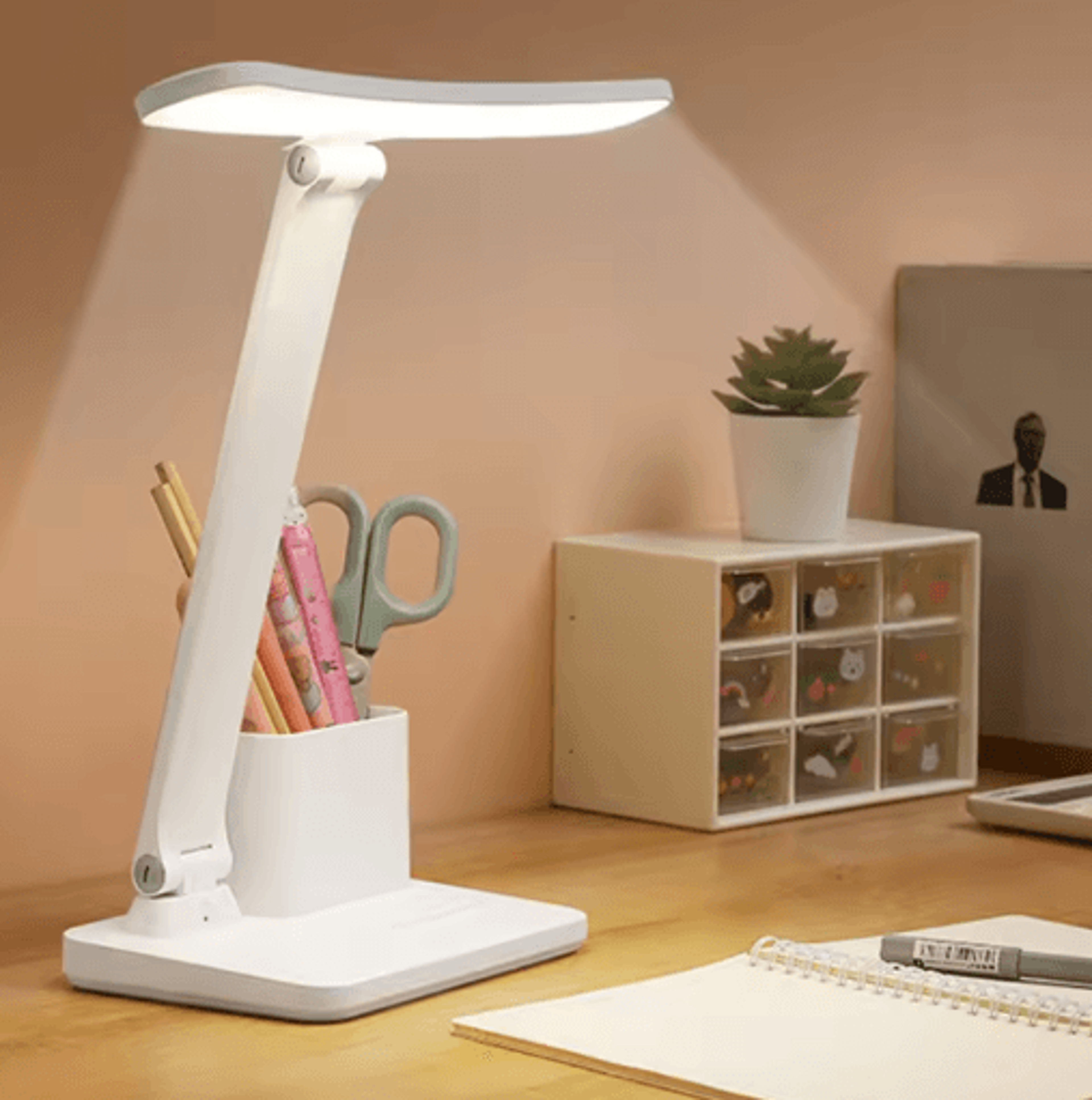 led desk lamp 3 level dimmable touch night light with usb rechargeable design