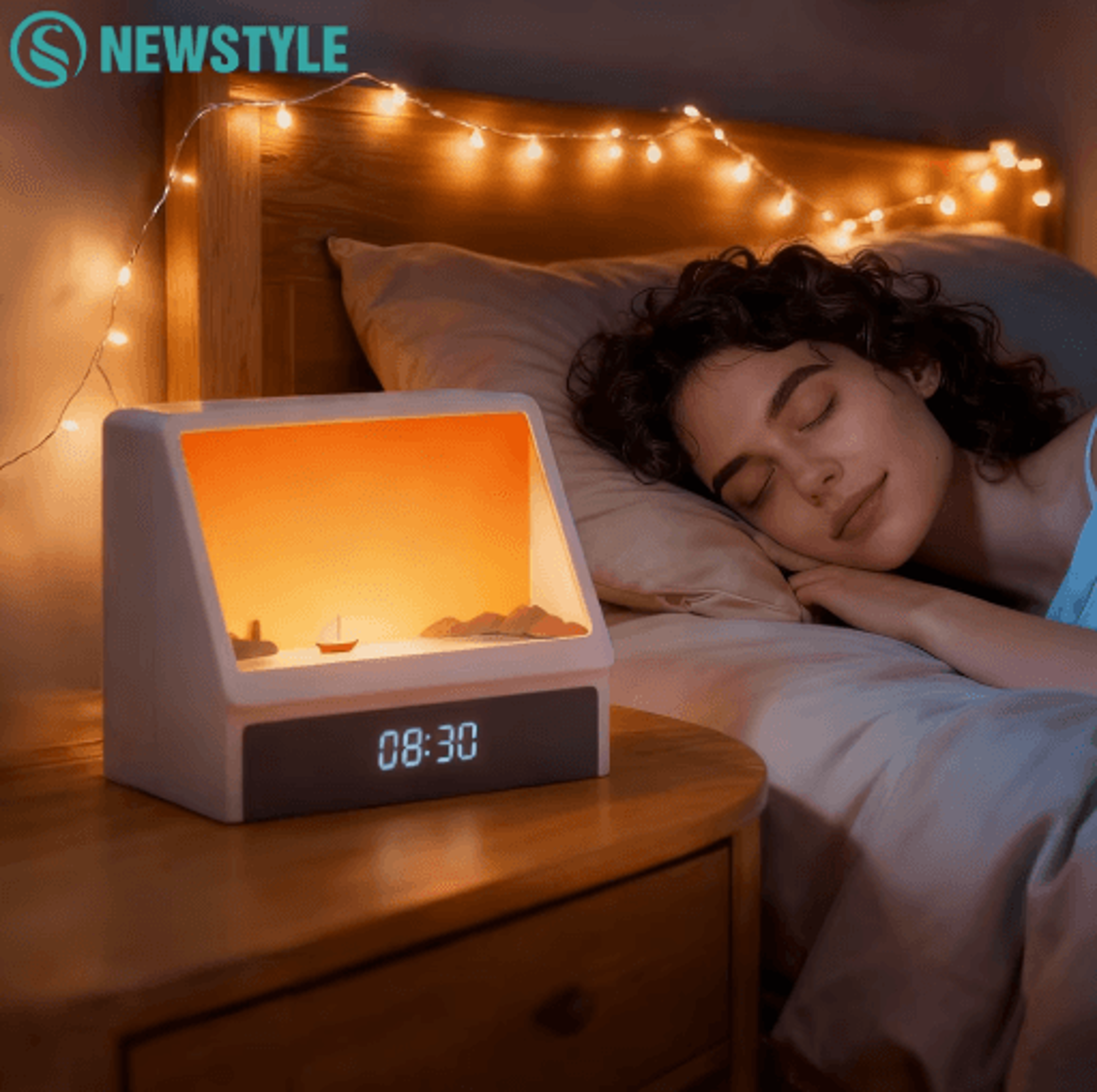 bluetooth sunrise alarm clock light dimmable wake up lamp with white noise and 12 soothing sounds