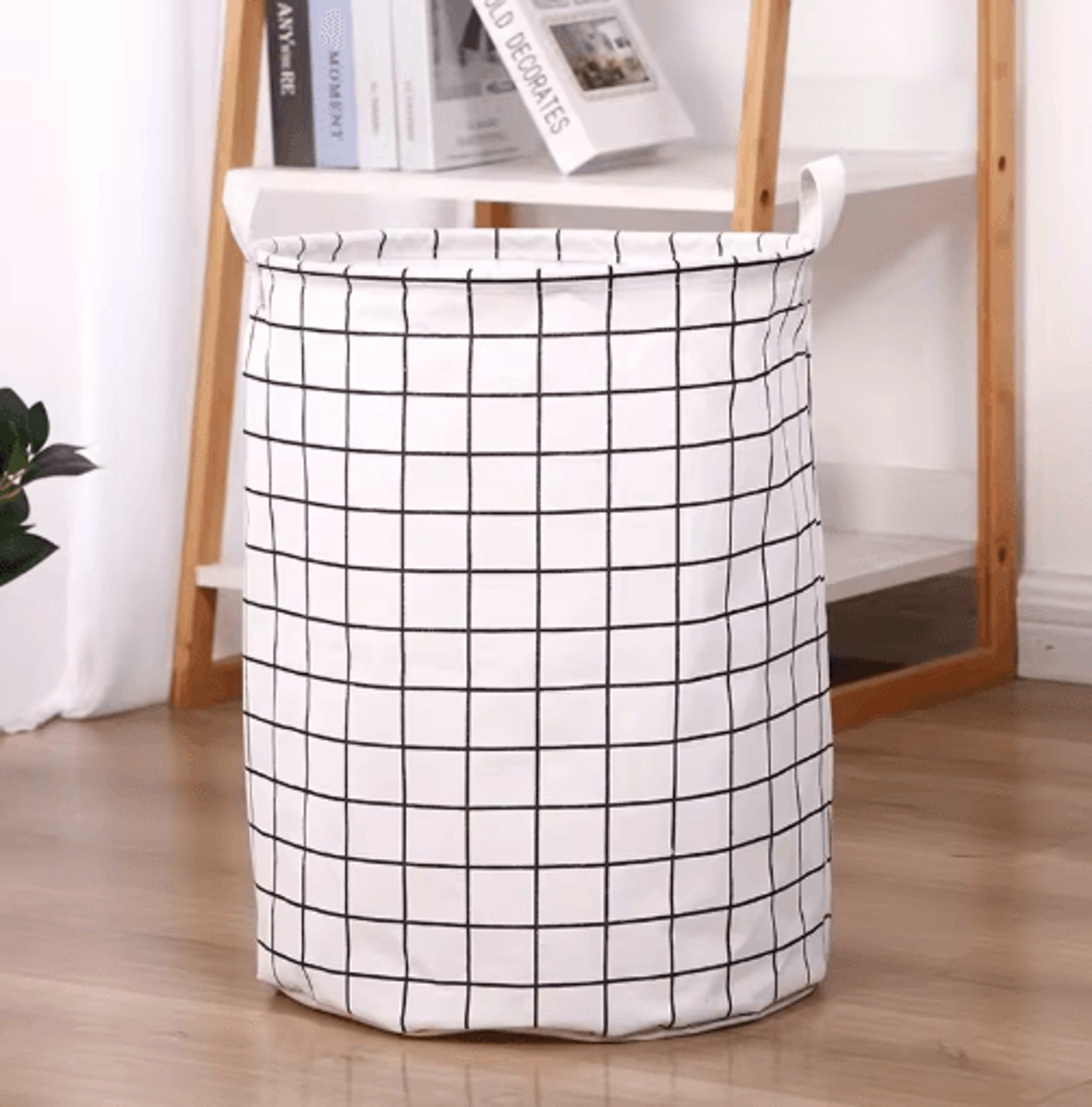 fabric storage basket cotton and linen drum storage bag for laundry and home organization
