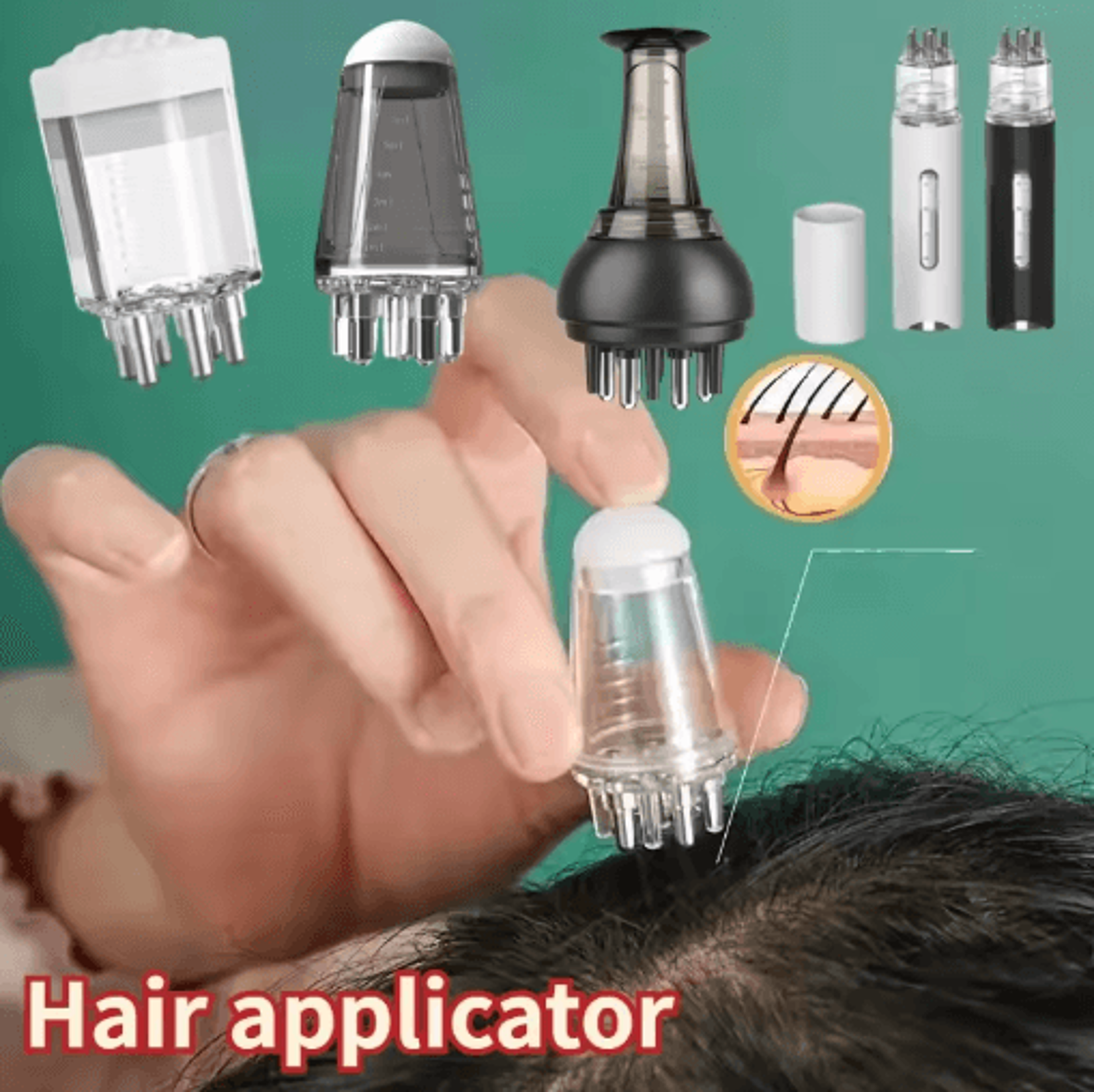 portable scalp oil applicator comb liquid guide hair massager for hair growth and scalp care